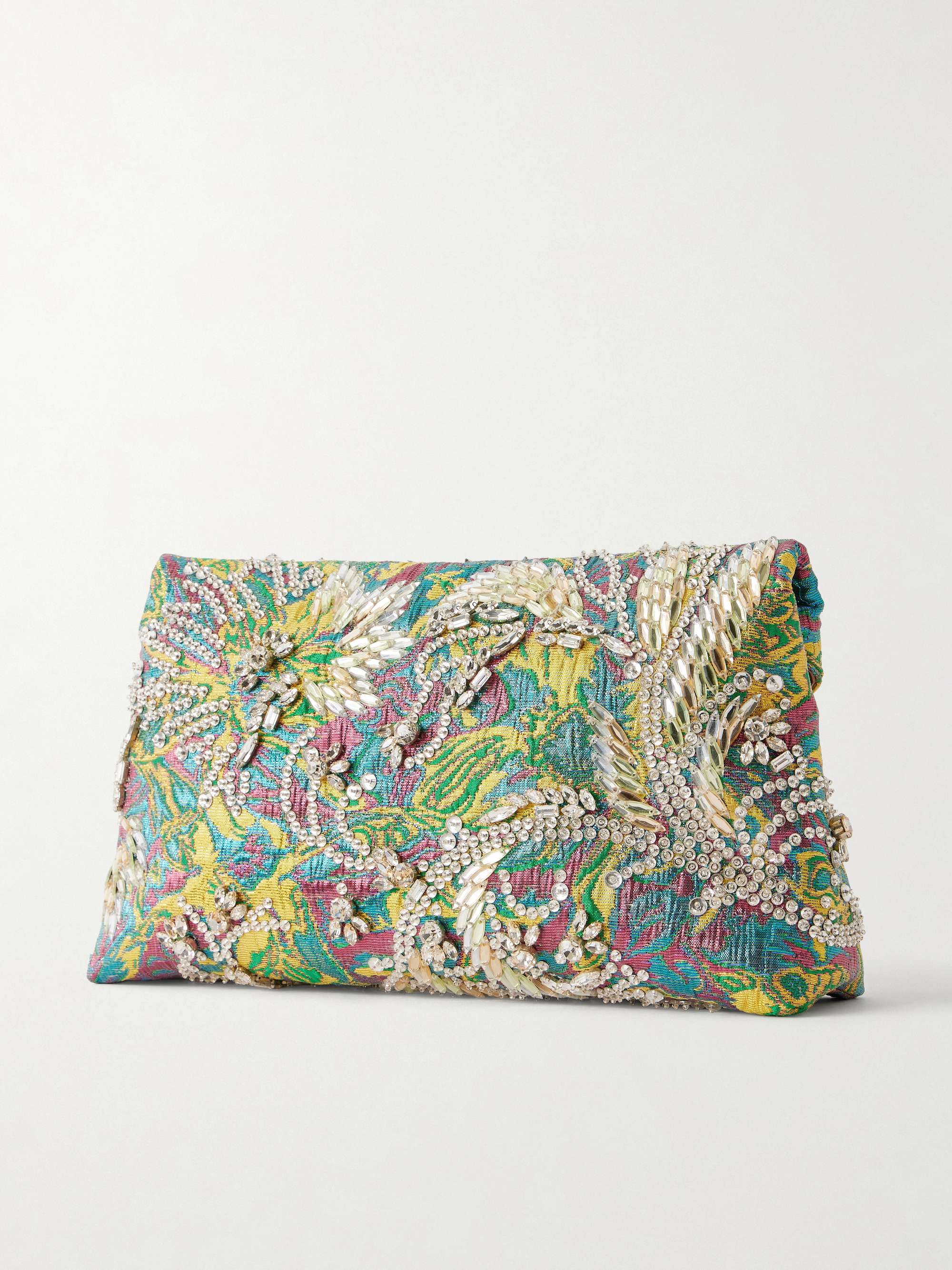 DRIES VAN NOTEN Embellished floral-jacquard clutch | NET-A-PORTER