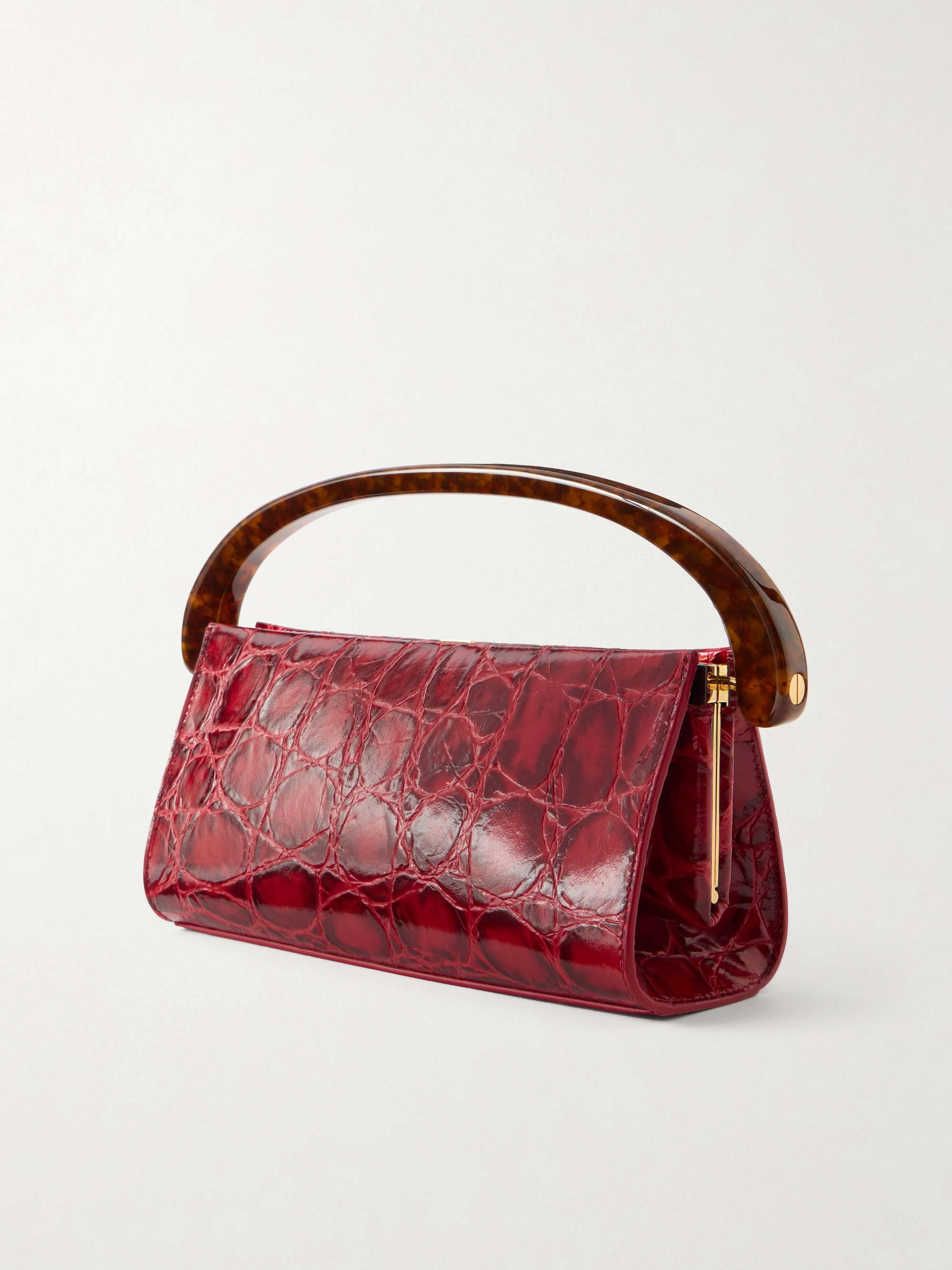 DRIES VAN NOTEN Croc-effect leather shoulder bag | NET-A-PORTER