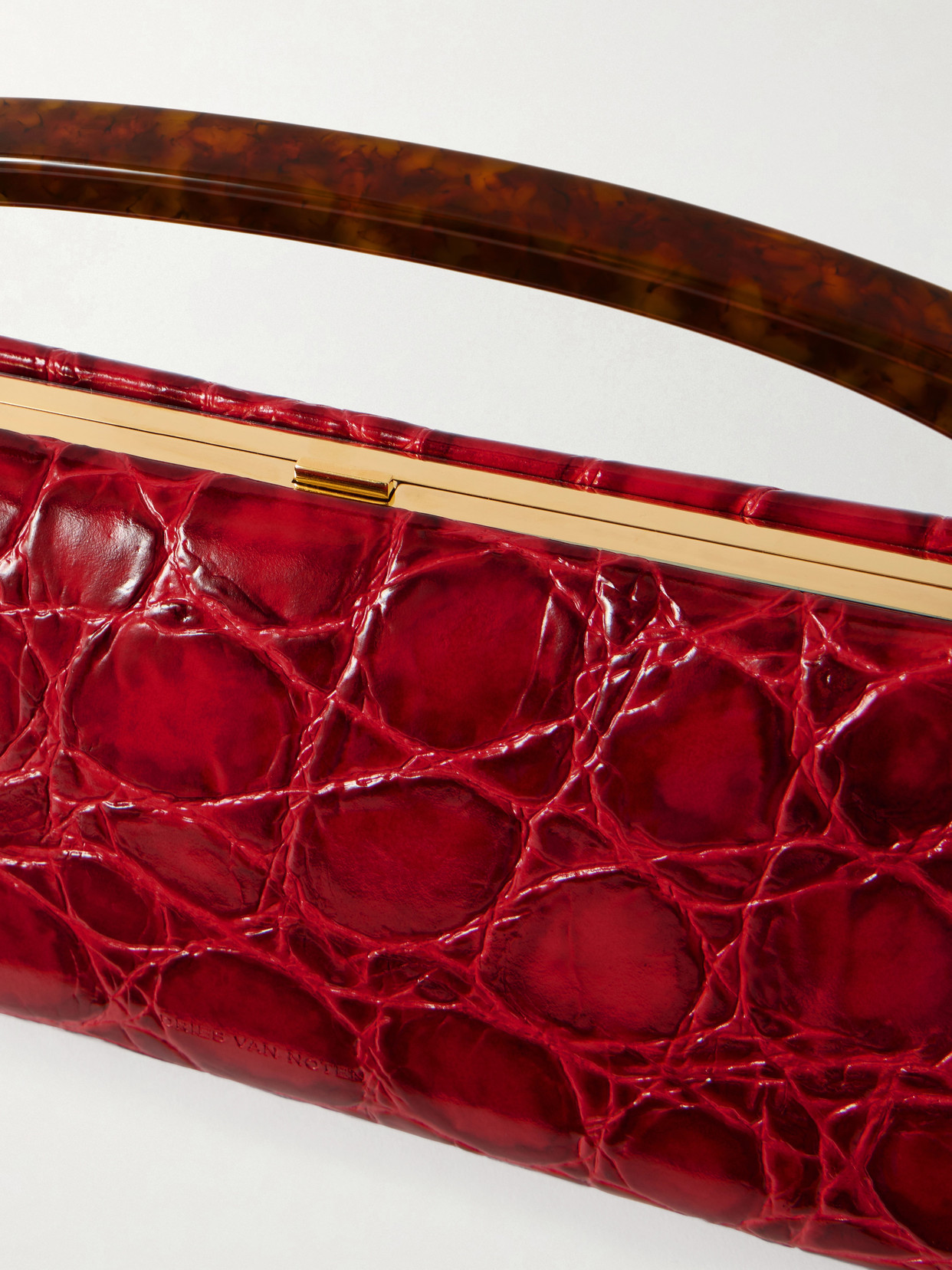 Croc-Effect Shoulder Bag