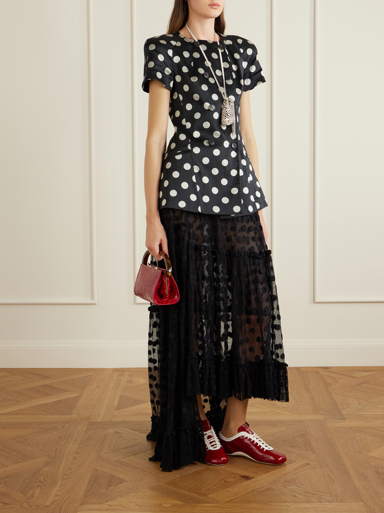 Croc-Effect Shoulder Bag