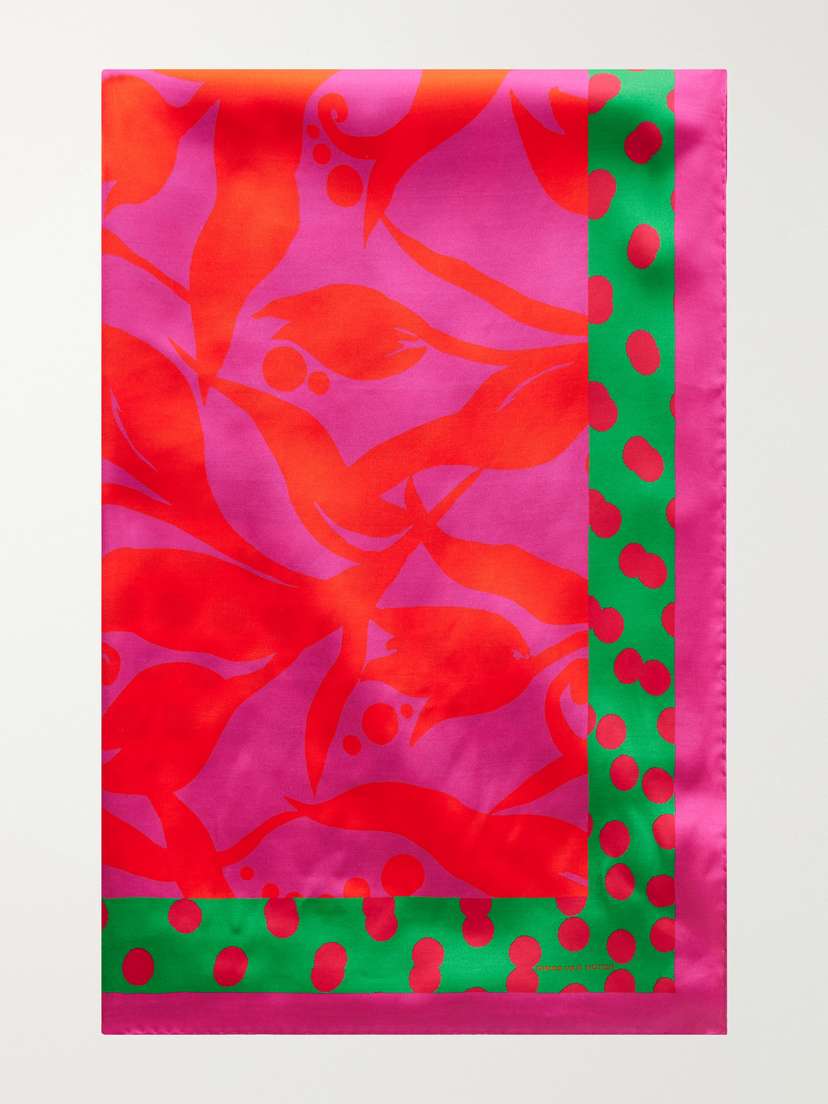 Dries Van Noten Polka-dot Printed Twill Scarf