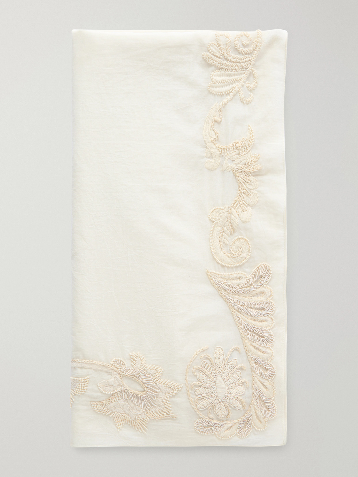 Dries Van Noten Embellished Cotton Scarf In Neutral