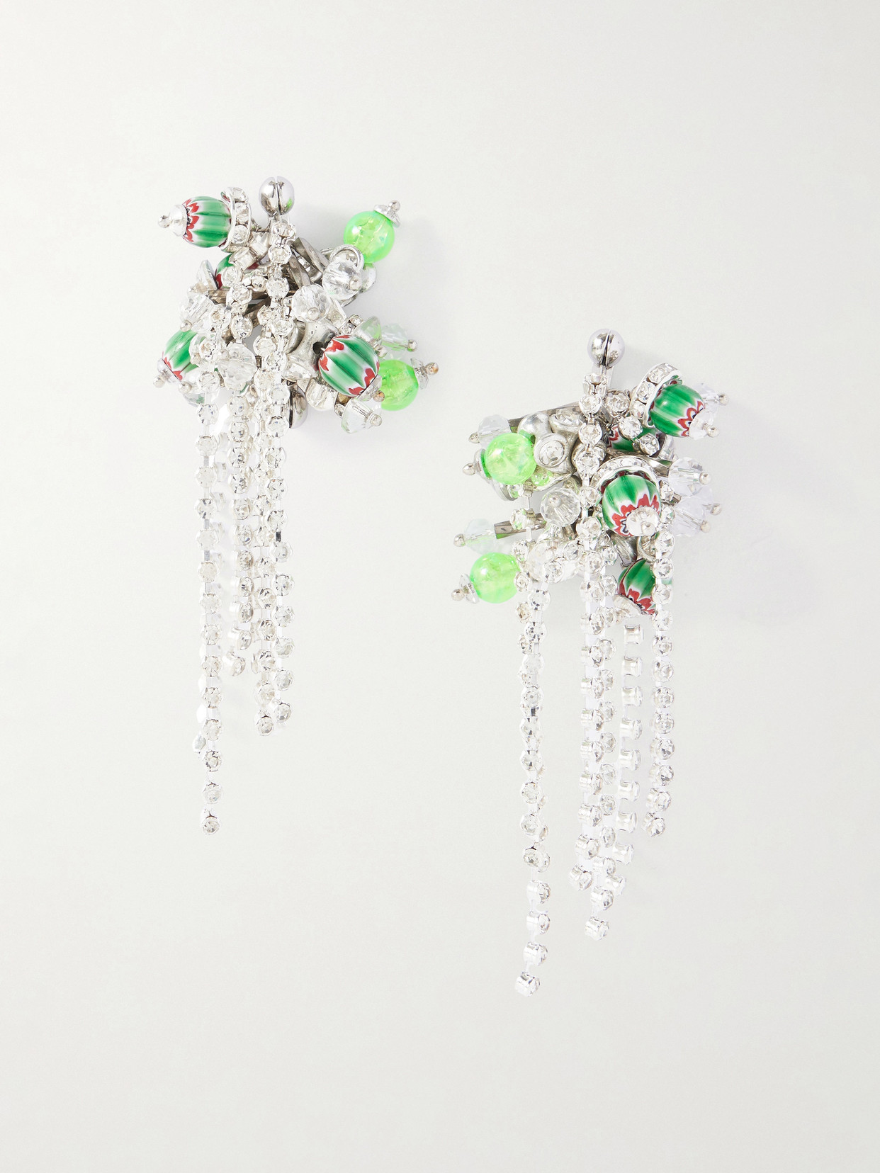 Dries Van Noten Silver-tone Crystal Earrings
