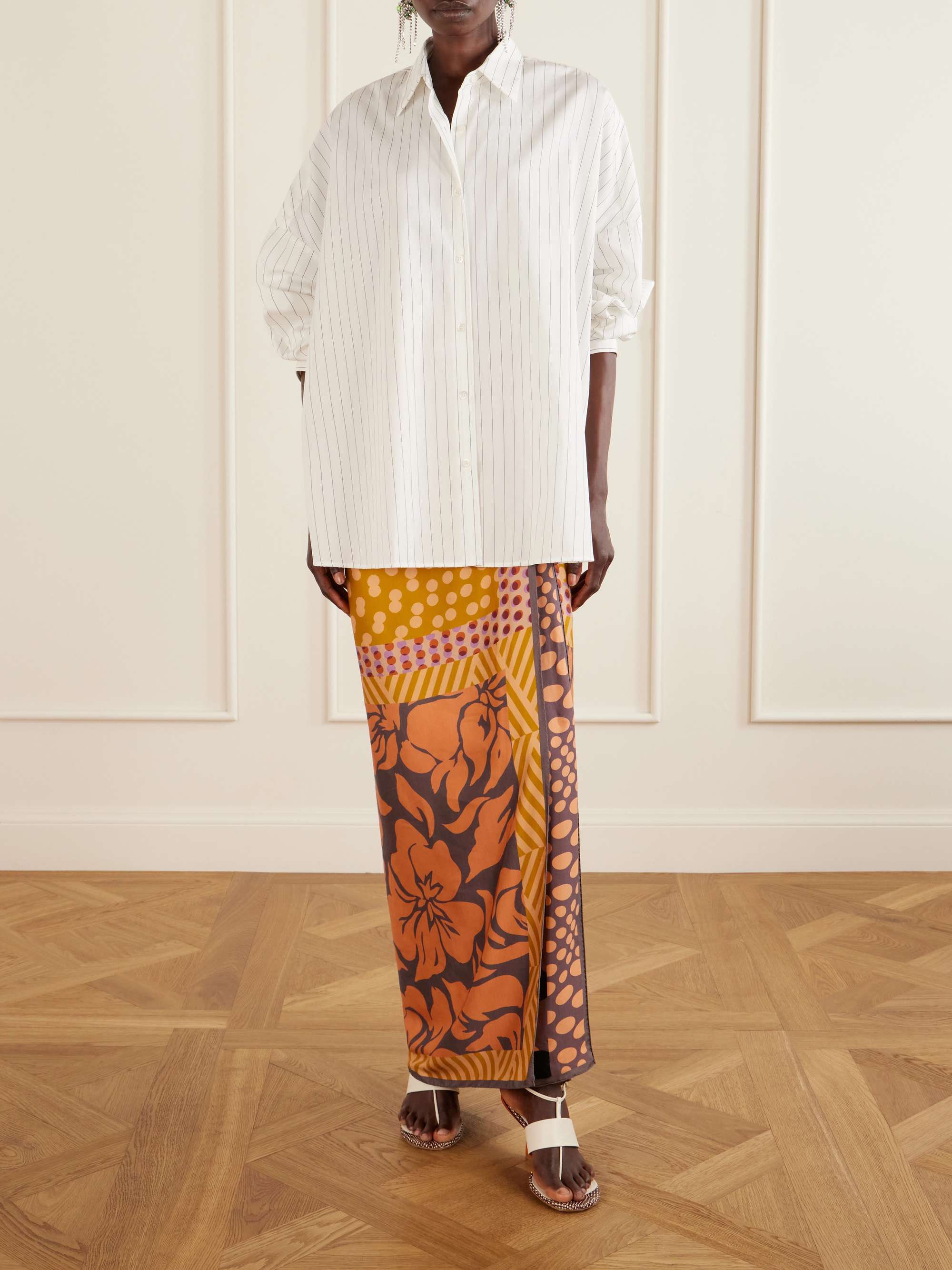 DRIES VAN NOTEN Polka-dot printed twill scarf | NET-A-PORTER