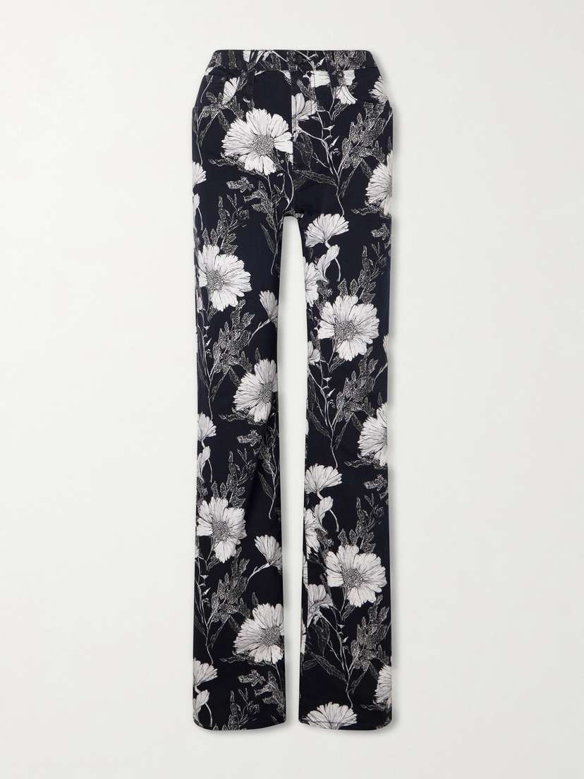 R13 Jane Floral-print Mid-rise Straight-leg Jeans