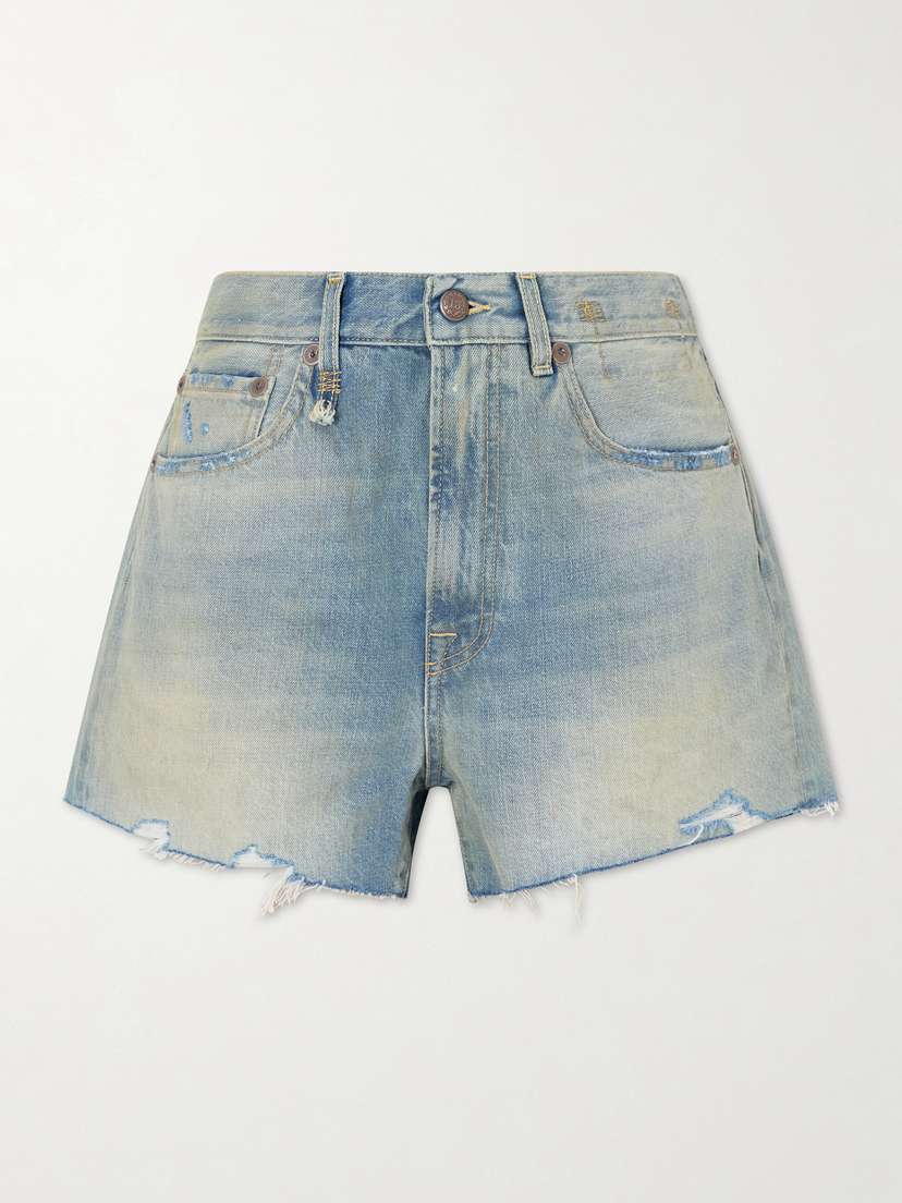 R13 X-bf Frayed Denim Shorts