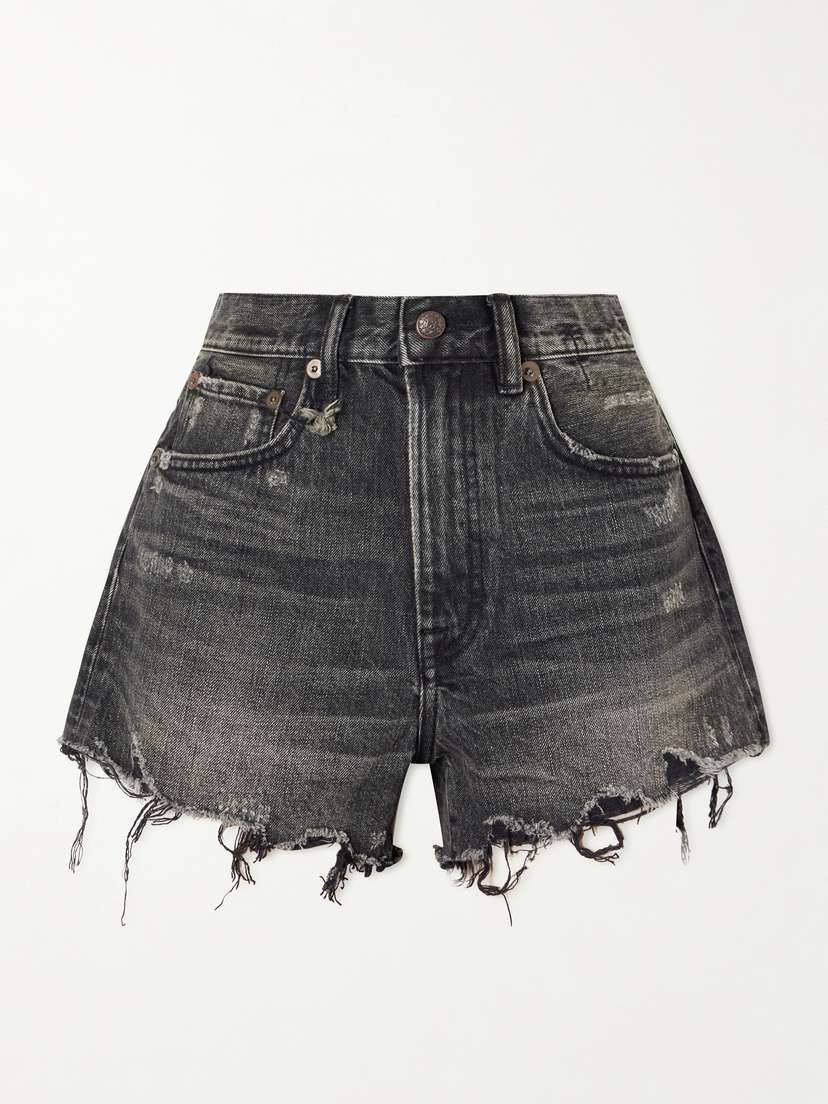 R13 Distressed Denim Shorts