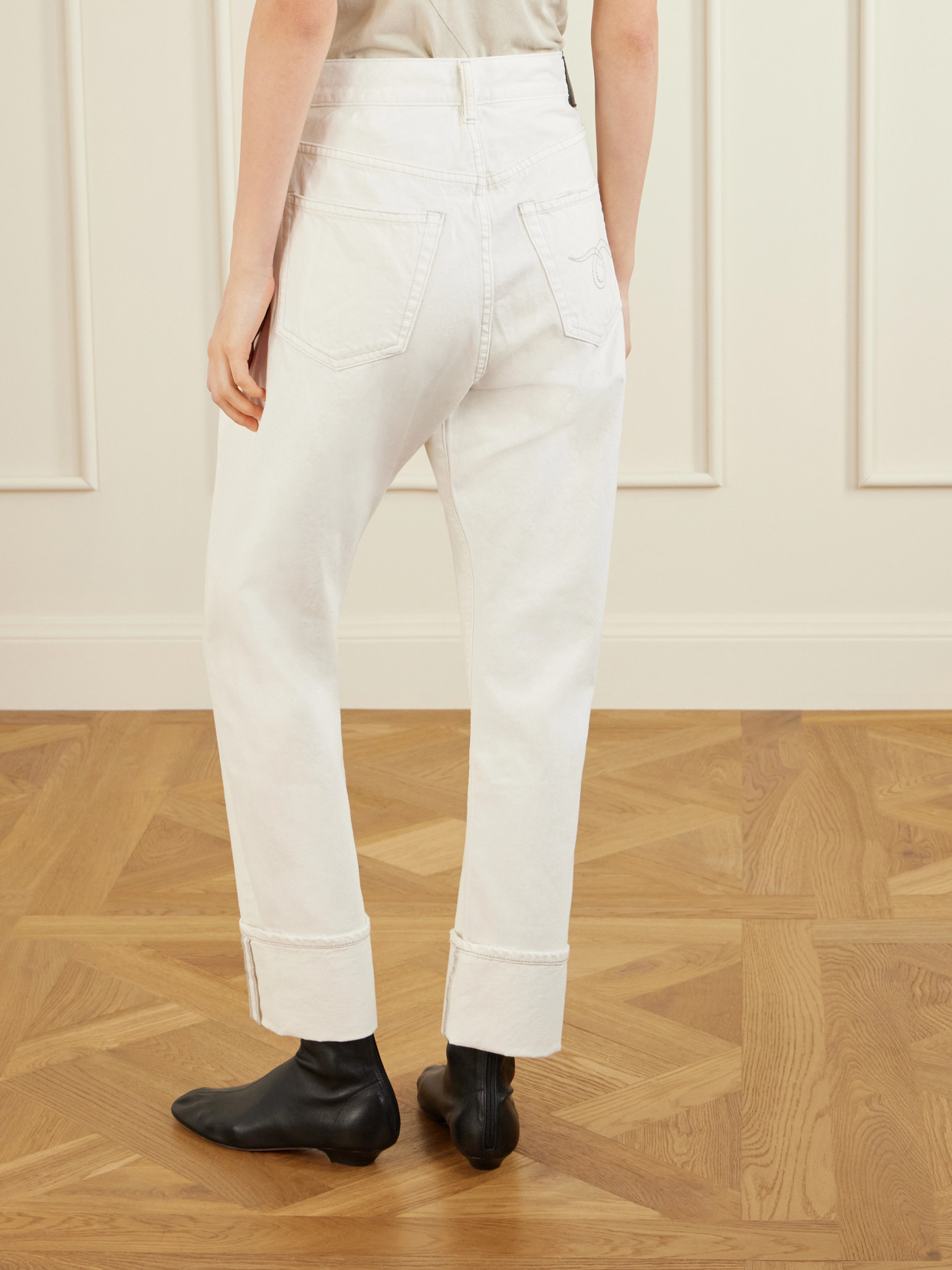 Cuffed Crossover Jeans
