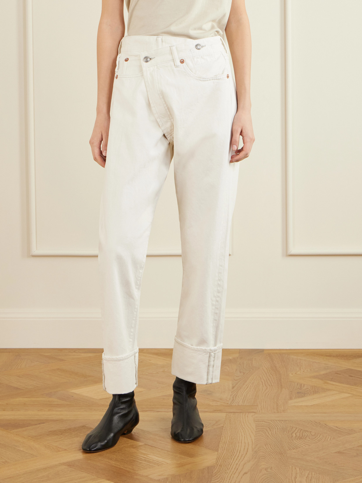 Cuffed Crossover Jeans