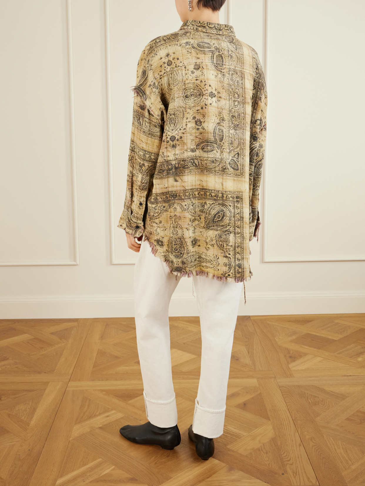 Frayed Printed Cotton Shirt
