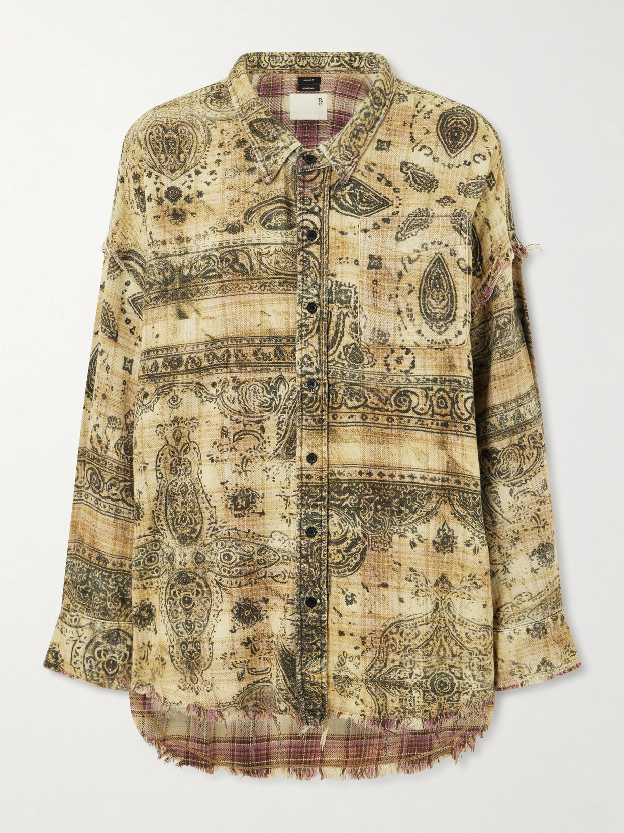 Frayed Printed Cotton Shirt