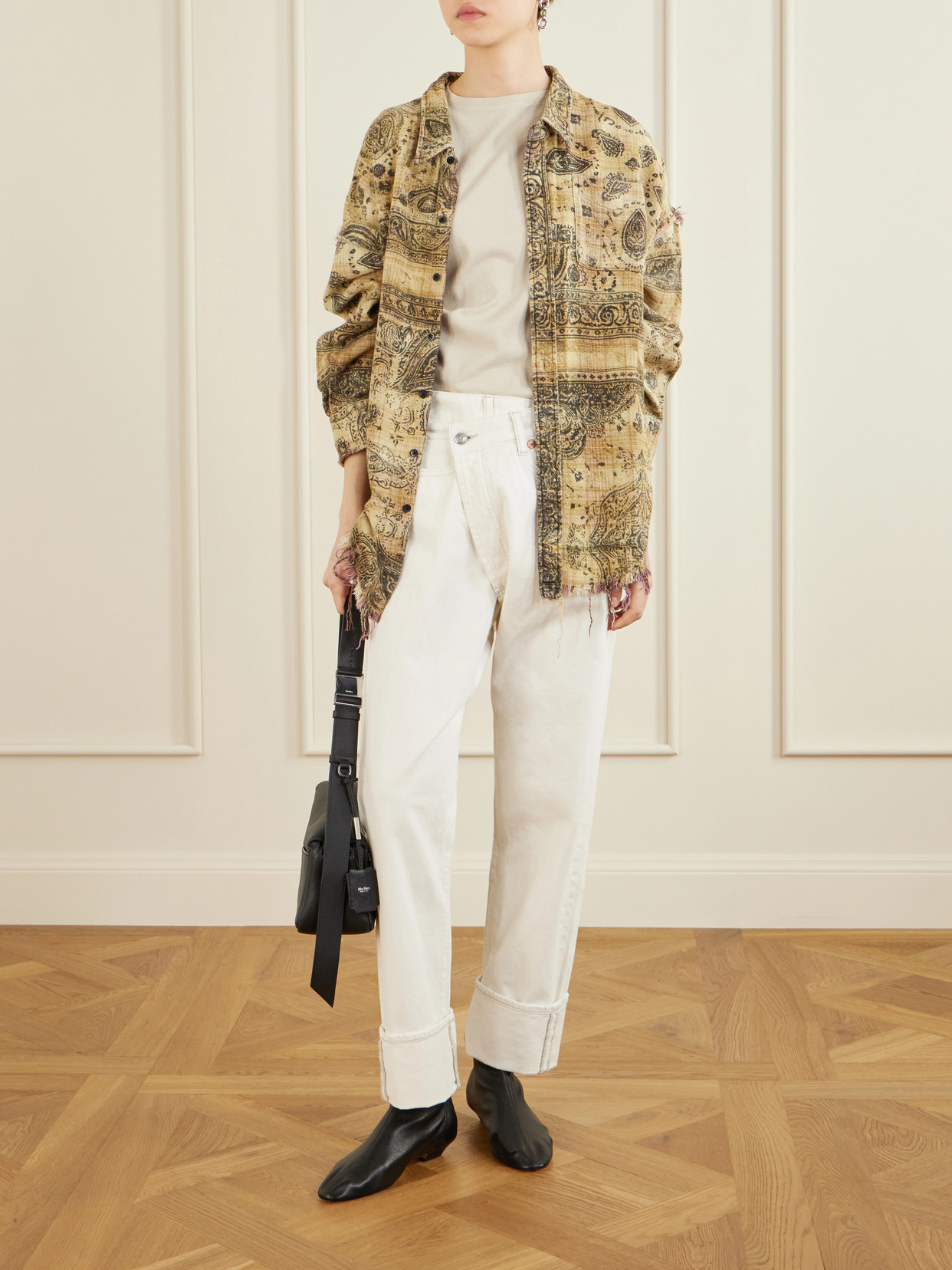 Frayed Printed Cotton Shirt