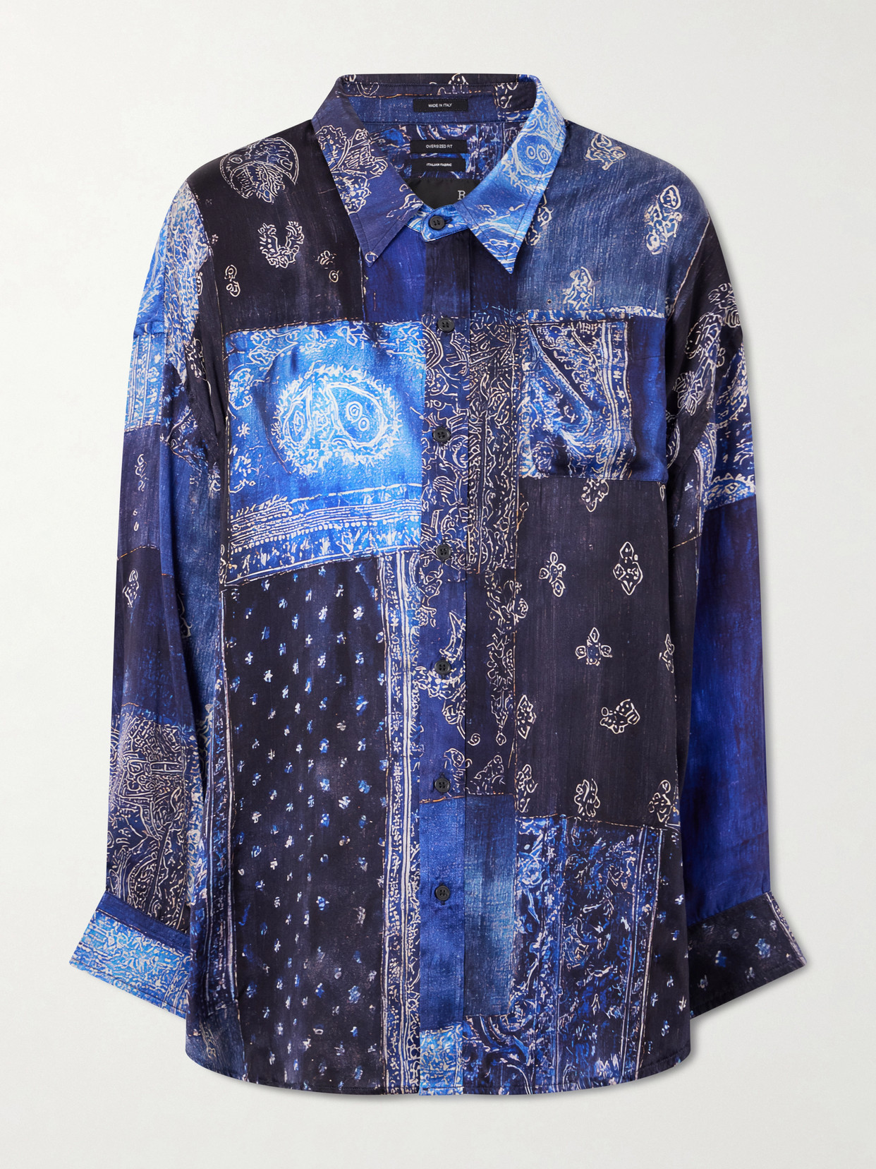 R13 Bandana-print Silk Shirt In Blue