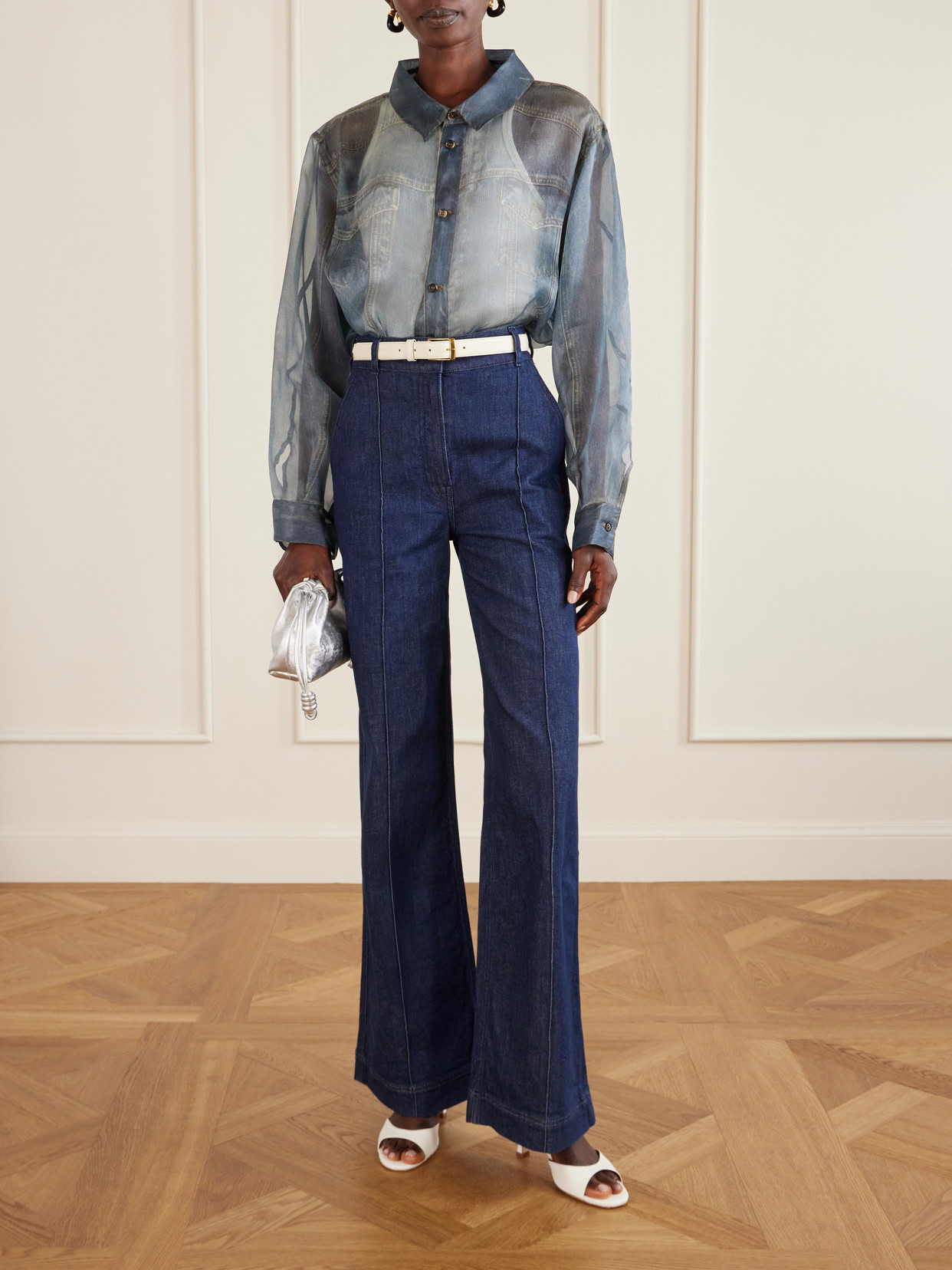 Maya Printed Silk-Organza Shirt