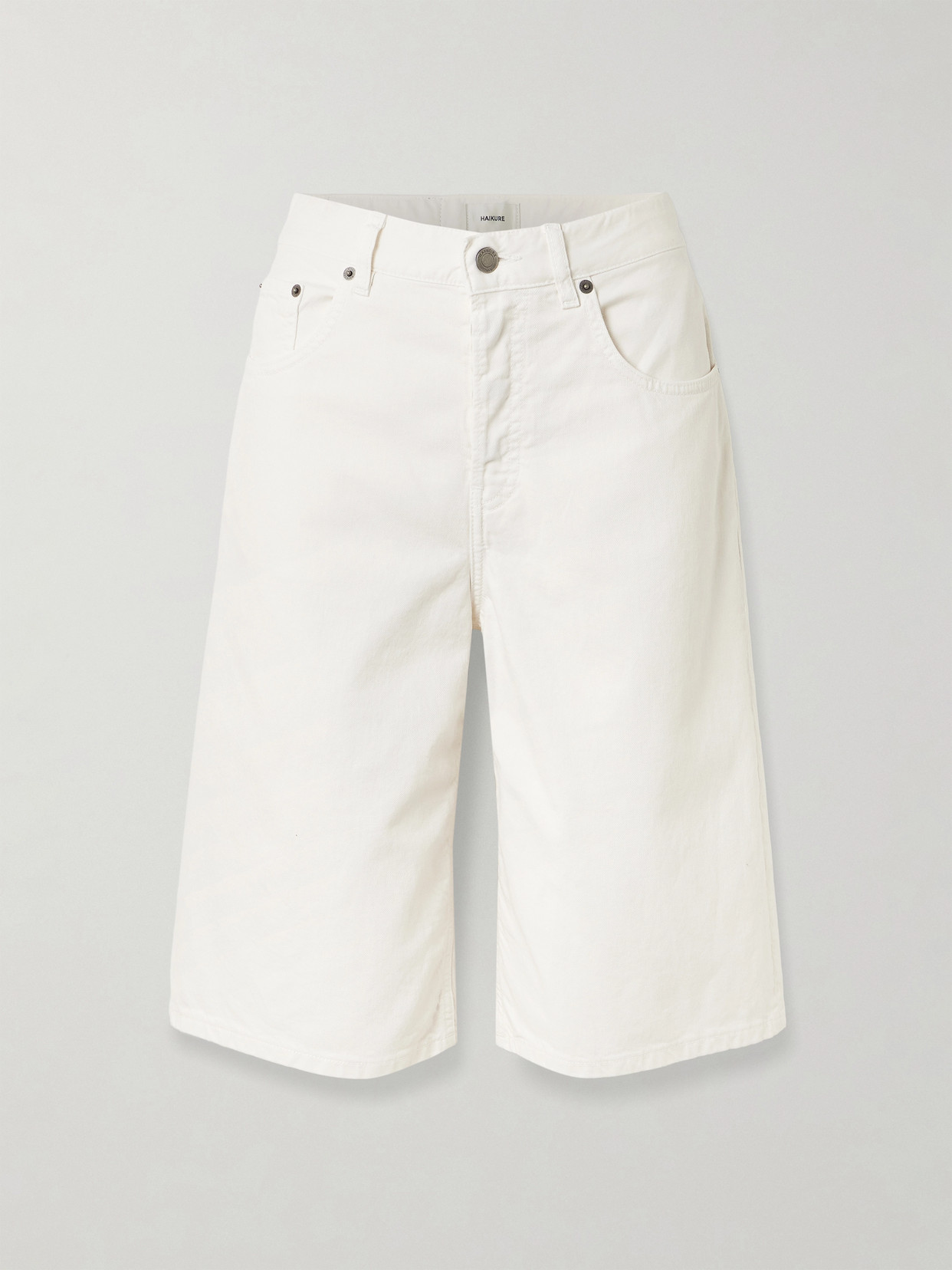 Haikure Becky Cotton And Linen-blend Twill Shorts In White