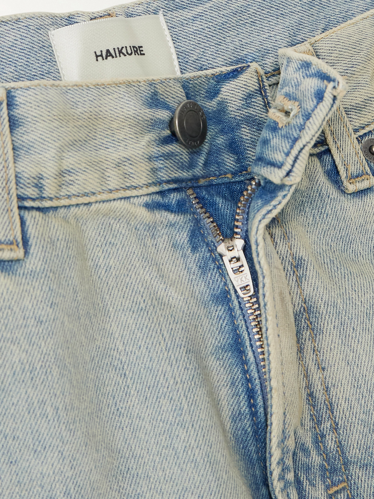 Korea Distressed Mid-Rise Wide- Leg