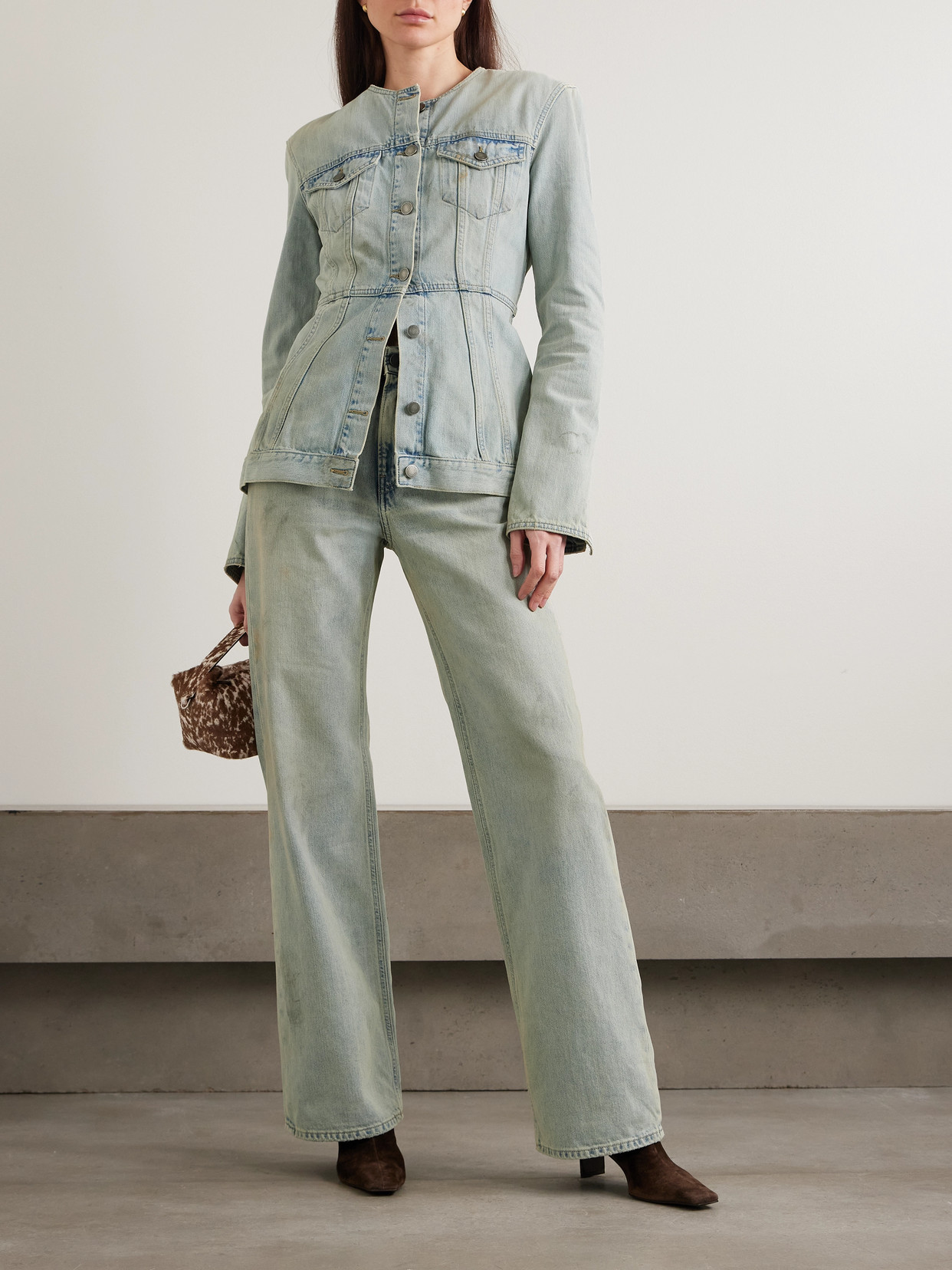 Korea Distressed Mid-Rise Wide- Leg
