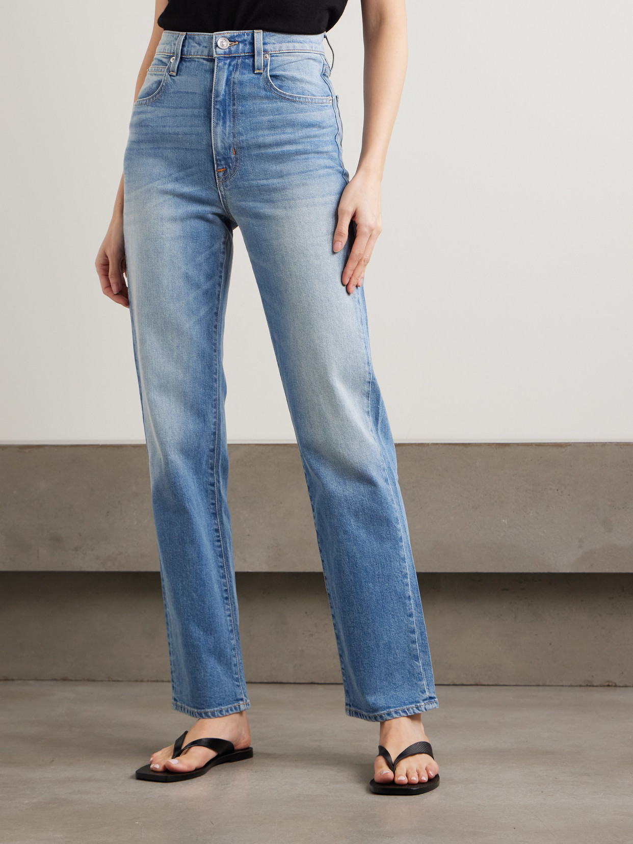 London High-Rise Straight-Leg Jeans