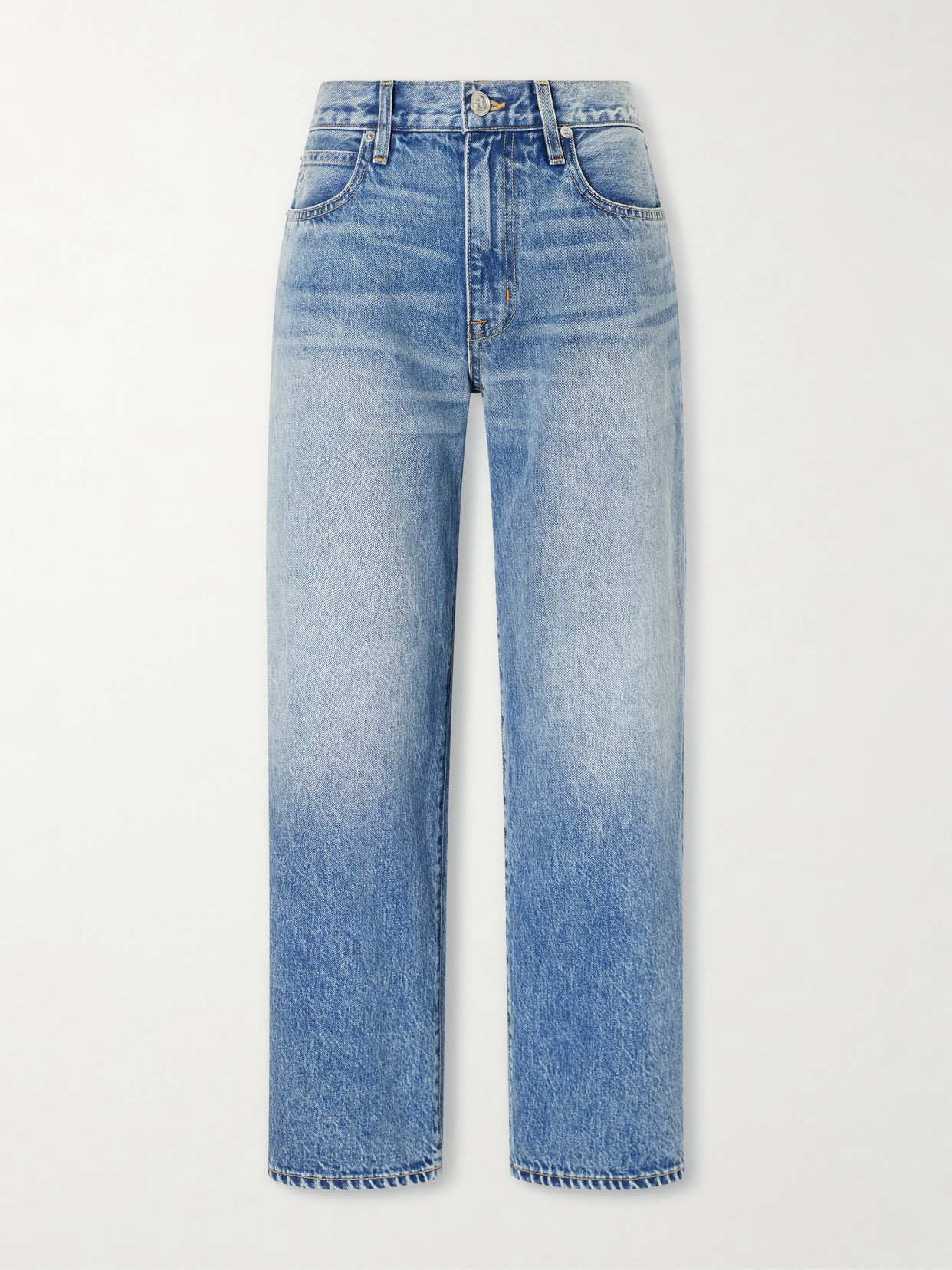 Slvrlake Hunter Cropped Mid-rise Straight-leg Jeans In Blue