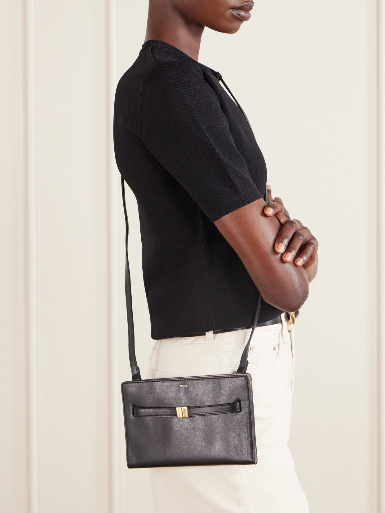 Totême Womens Toteme Belted Leather Cross Body Bag In Black