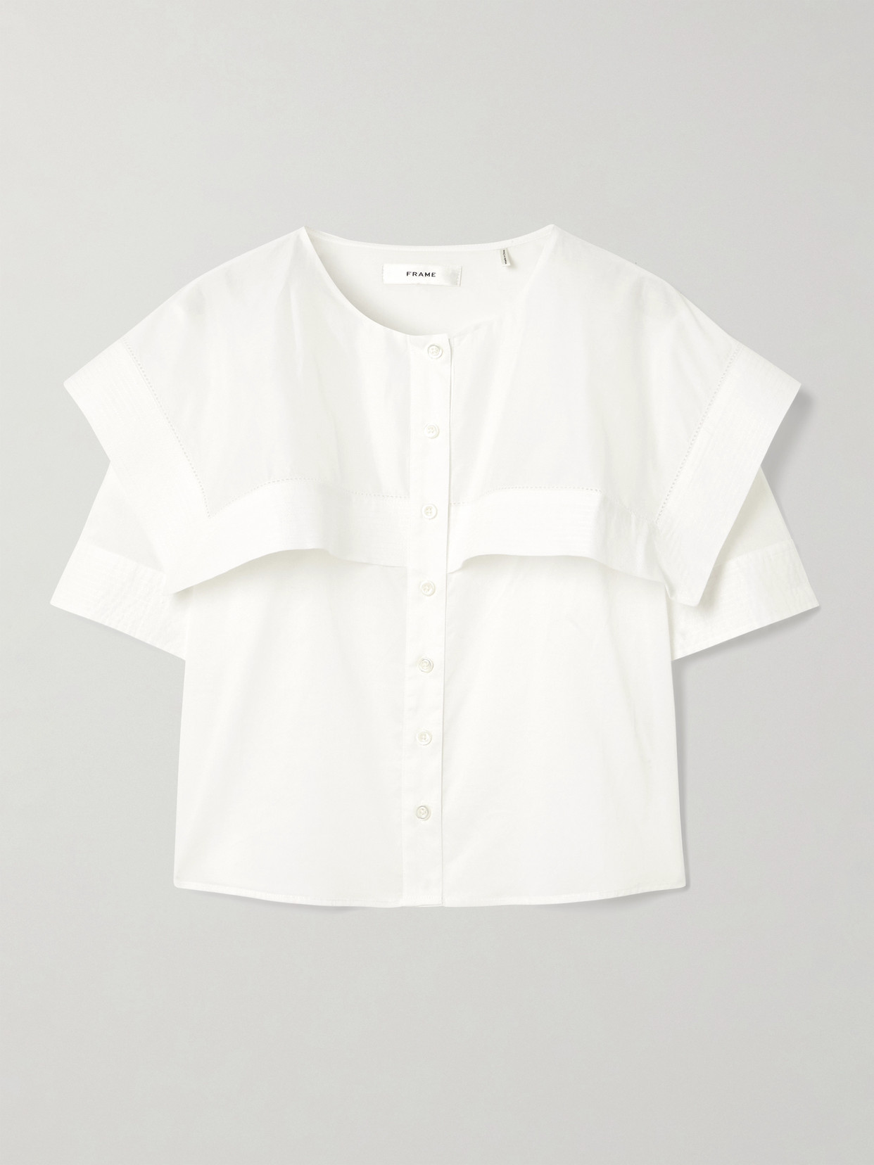 Frame Cape-effect Cotton Shirt In White