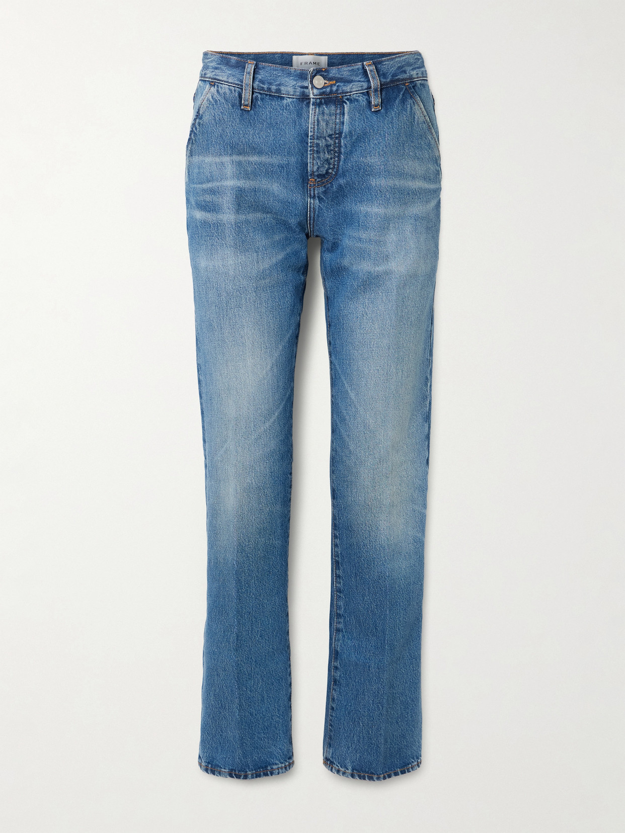 Frame The Drop Mid-rise Wide-leg Jeans In Blue