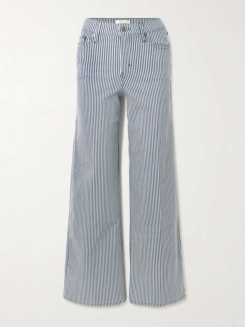 Frame Le Slim Palazzo Striped Mid-rise Straight-leg Jeans