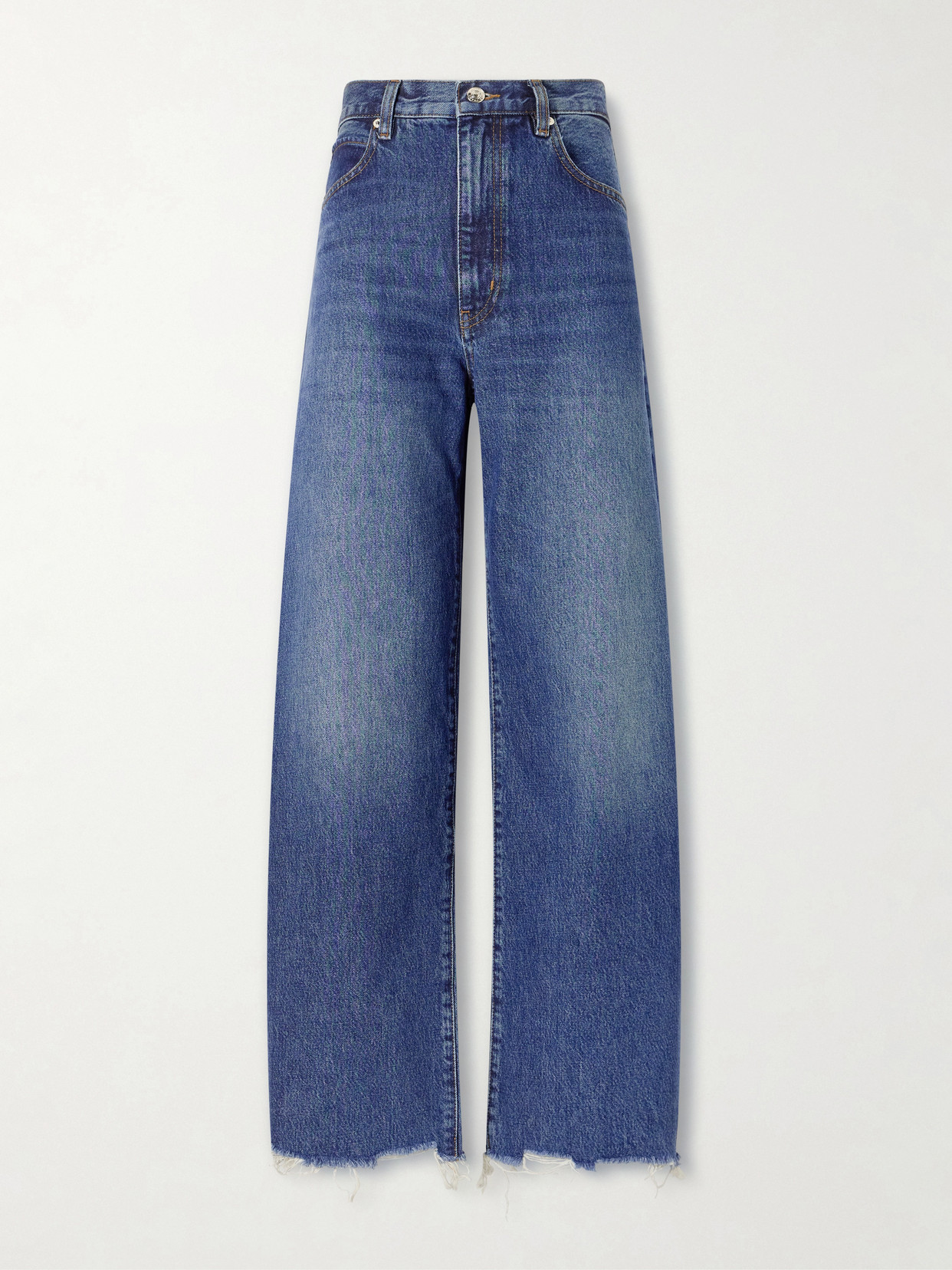 The Bow Distressed High-Rise Wide- Leg