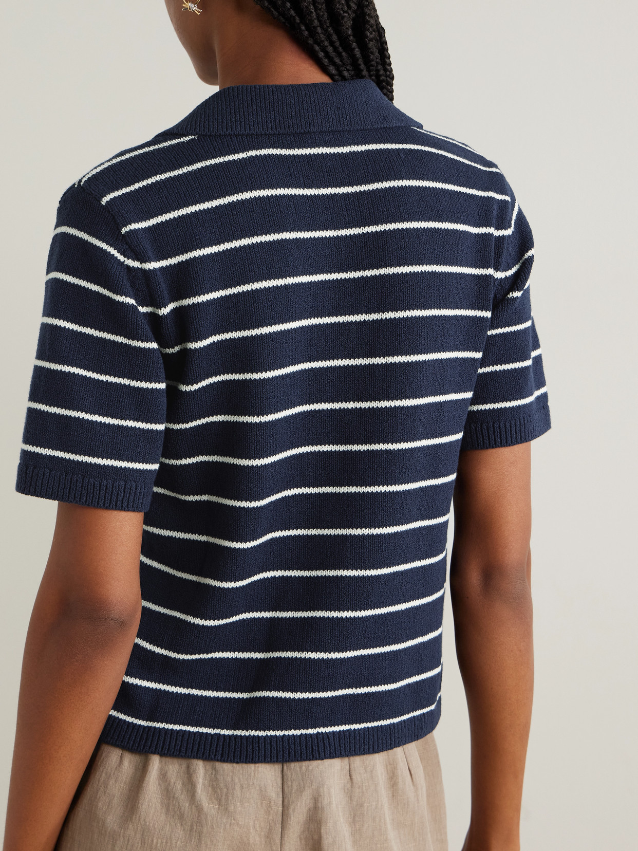 The Striped Easy Cotton-Blend Polo