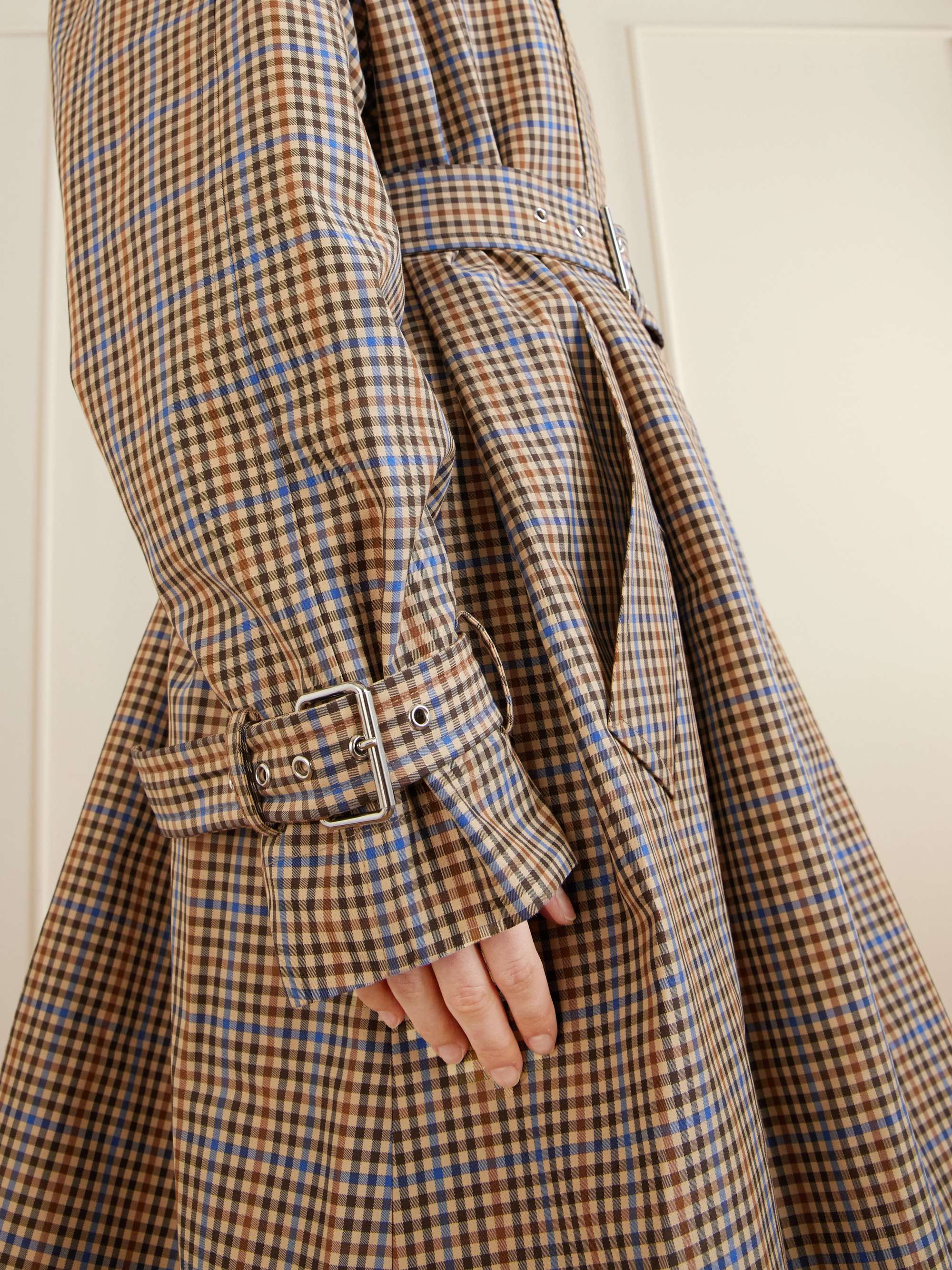 FRAME Belted checked cotton-blend trench coat | NET-A-PORTER