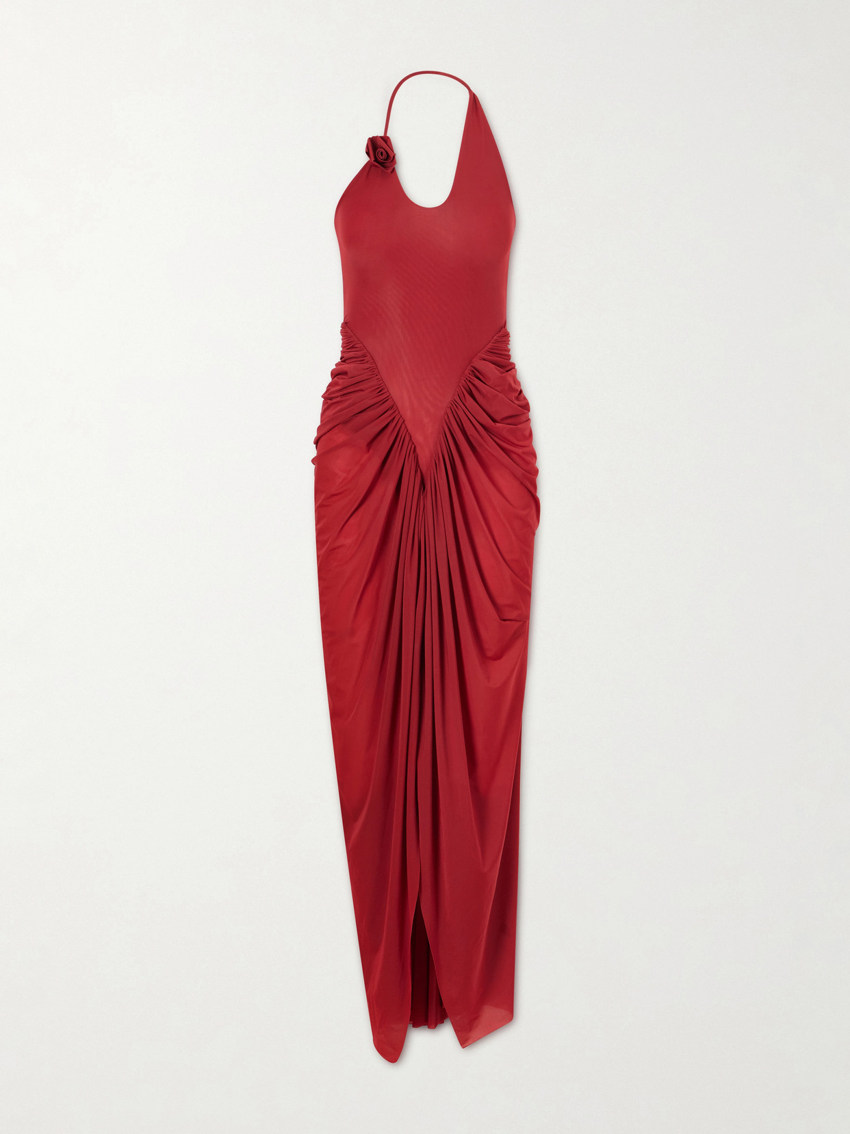 Maygel Coronel Vestalia Draped Jersey Maxi Dress In Red