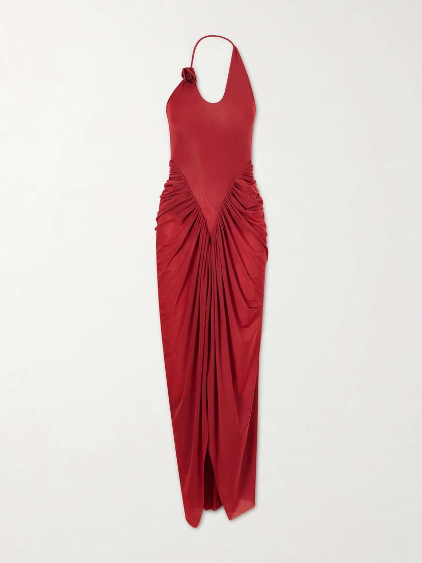 Maygel Coronel Vestalia Draped Jersey Maxi Dress