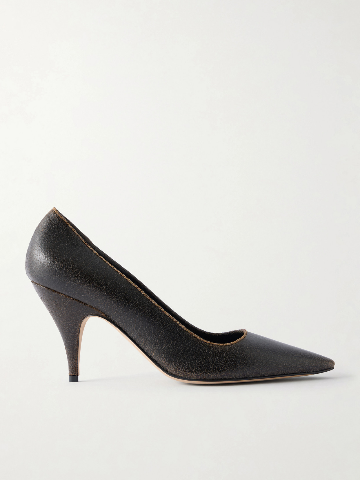 The Row - Liisa Waxed Suede Pumps - Brown