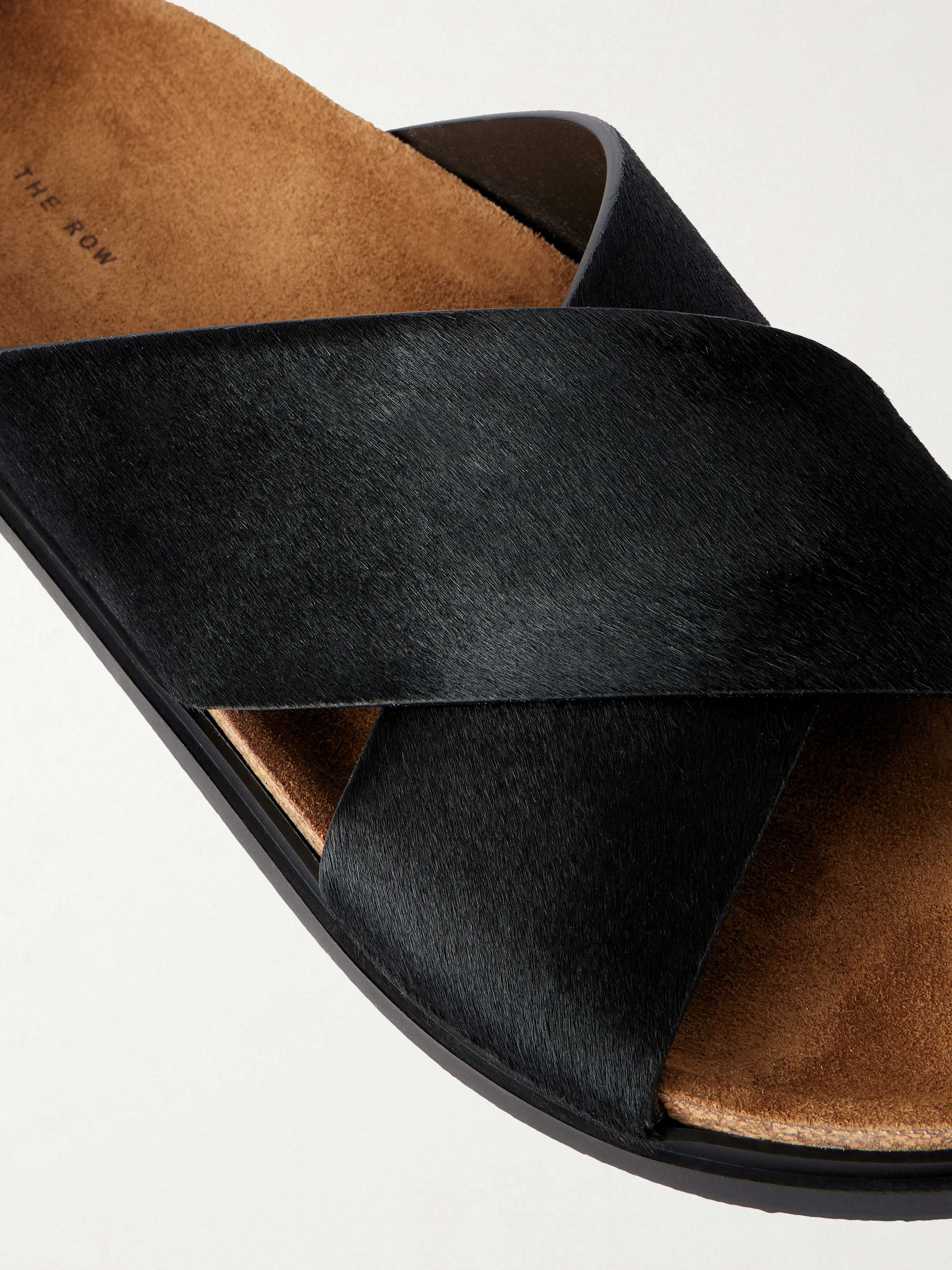 THE ROW Cross pony hair sandals | NET-A-PORTER