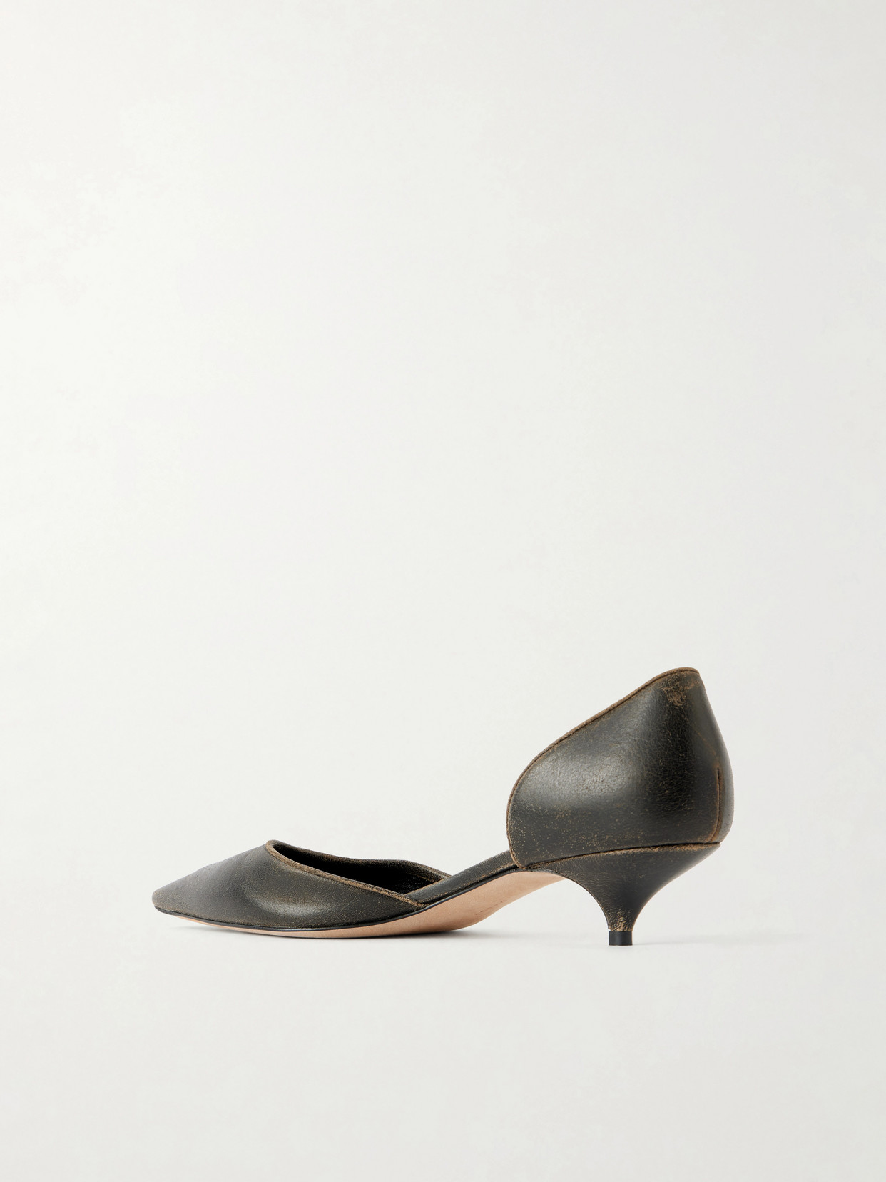 Liisa Waxed Suede Kitten Pumps