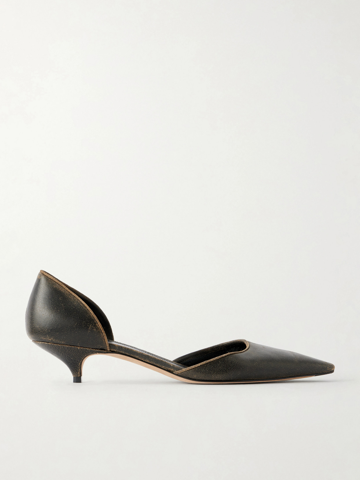 Liisa Waxed Suede Kitten Pumps