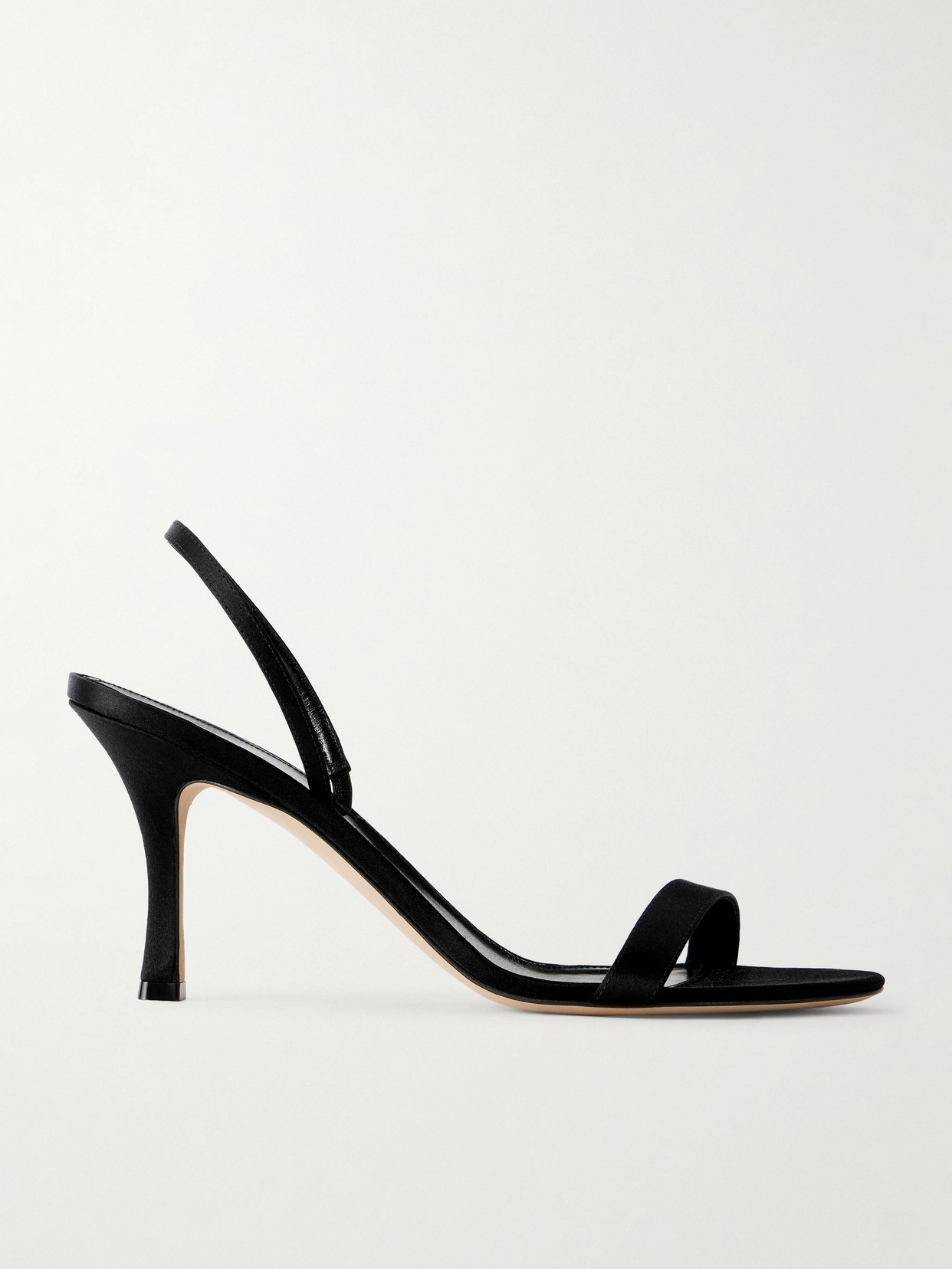 The Row - Ella Satin Slingback Sandals - Black