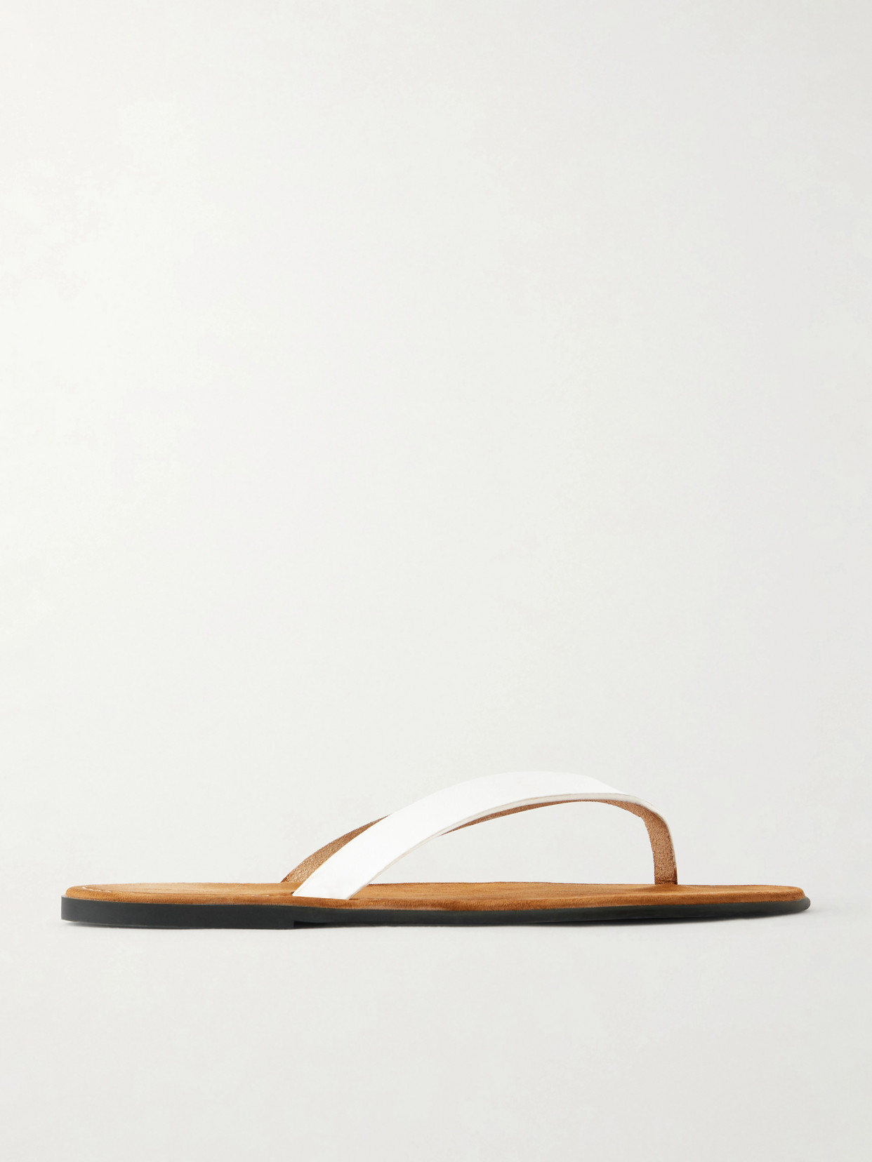 The Row - Beach Leather Flip Flops - White