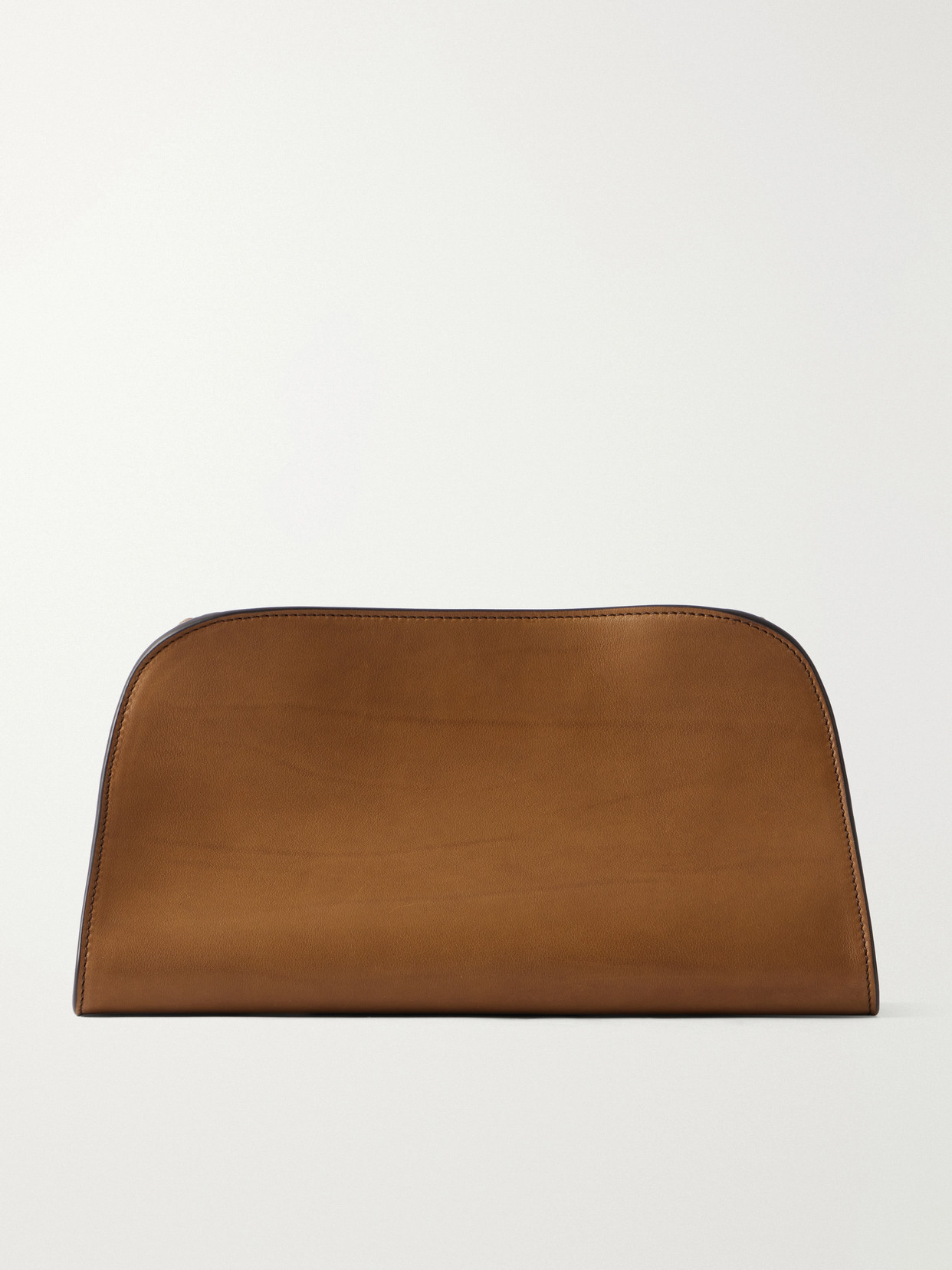 The Row - Peggy Leather Clutch - Neutrals