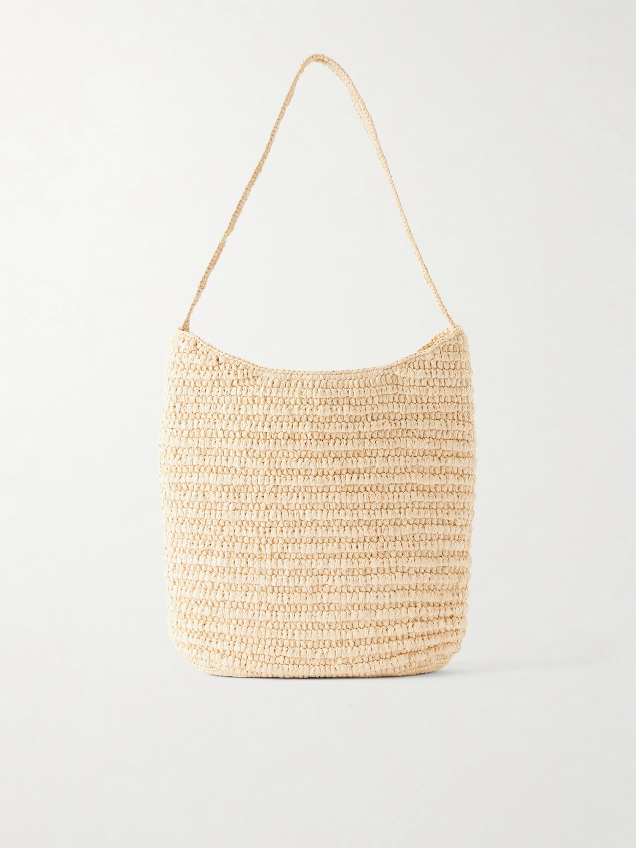 The Row - Alma Leather-trimmed Raffia Shoulder Bag - Neutrals