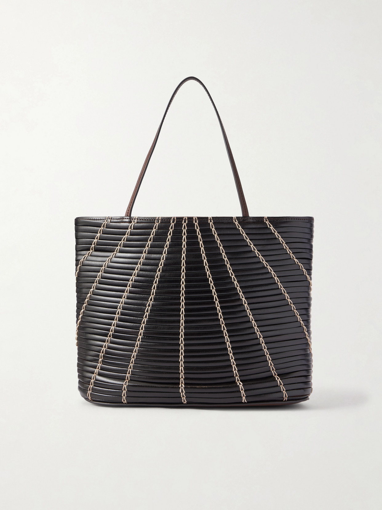 The Row - Alba Small Woven Leather Shoulder Bag - Burgundy