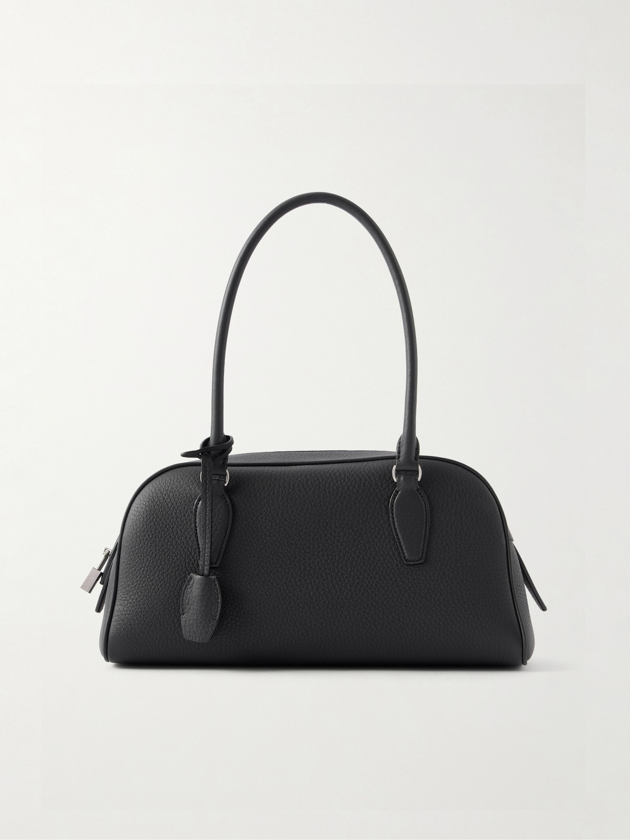 The Row - India Small Textured-leather Tote - Black