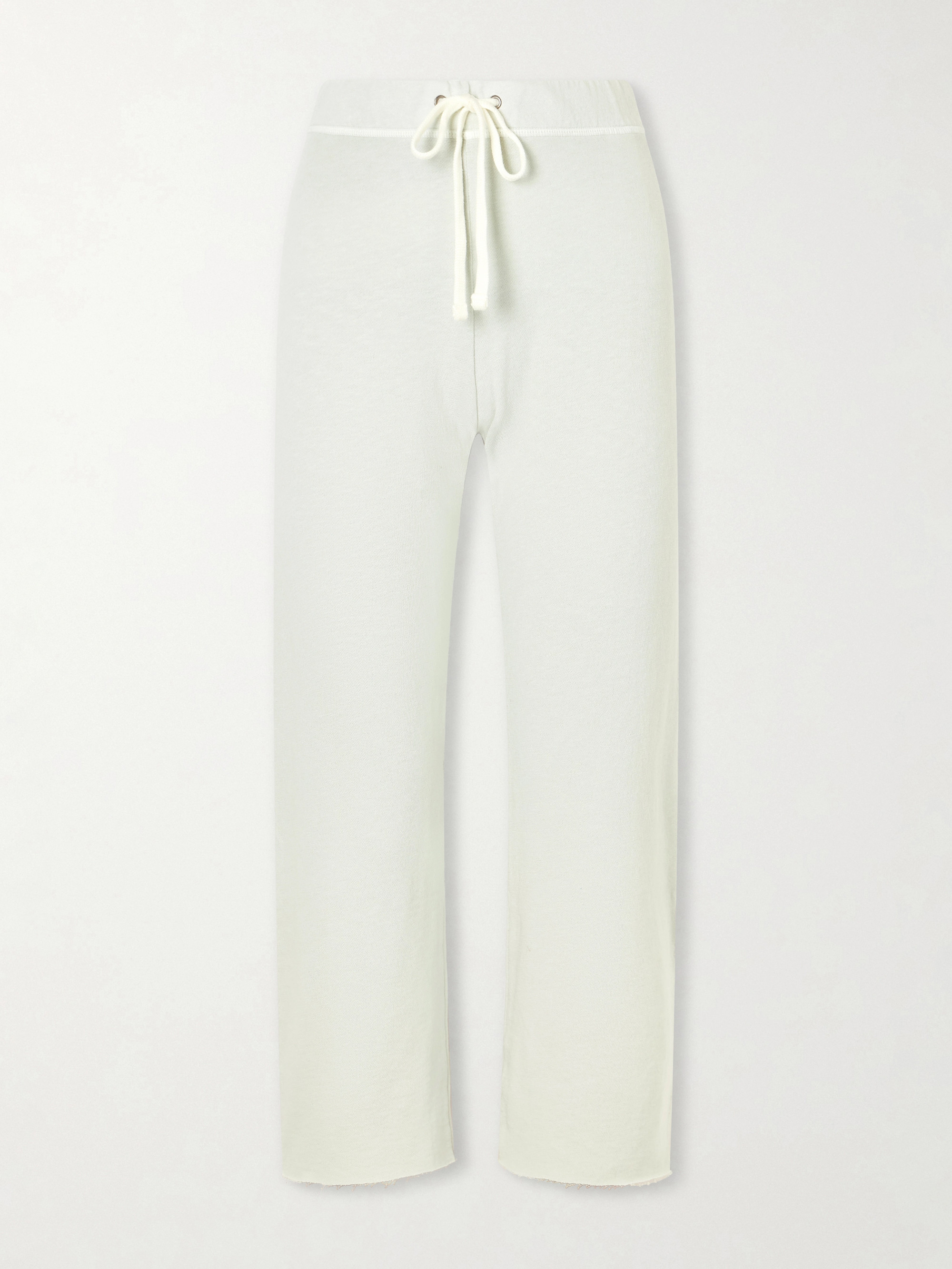 James Perse Cropped brushed cotton-terry straight-leg sweatpants