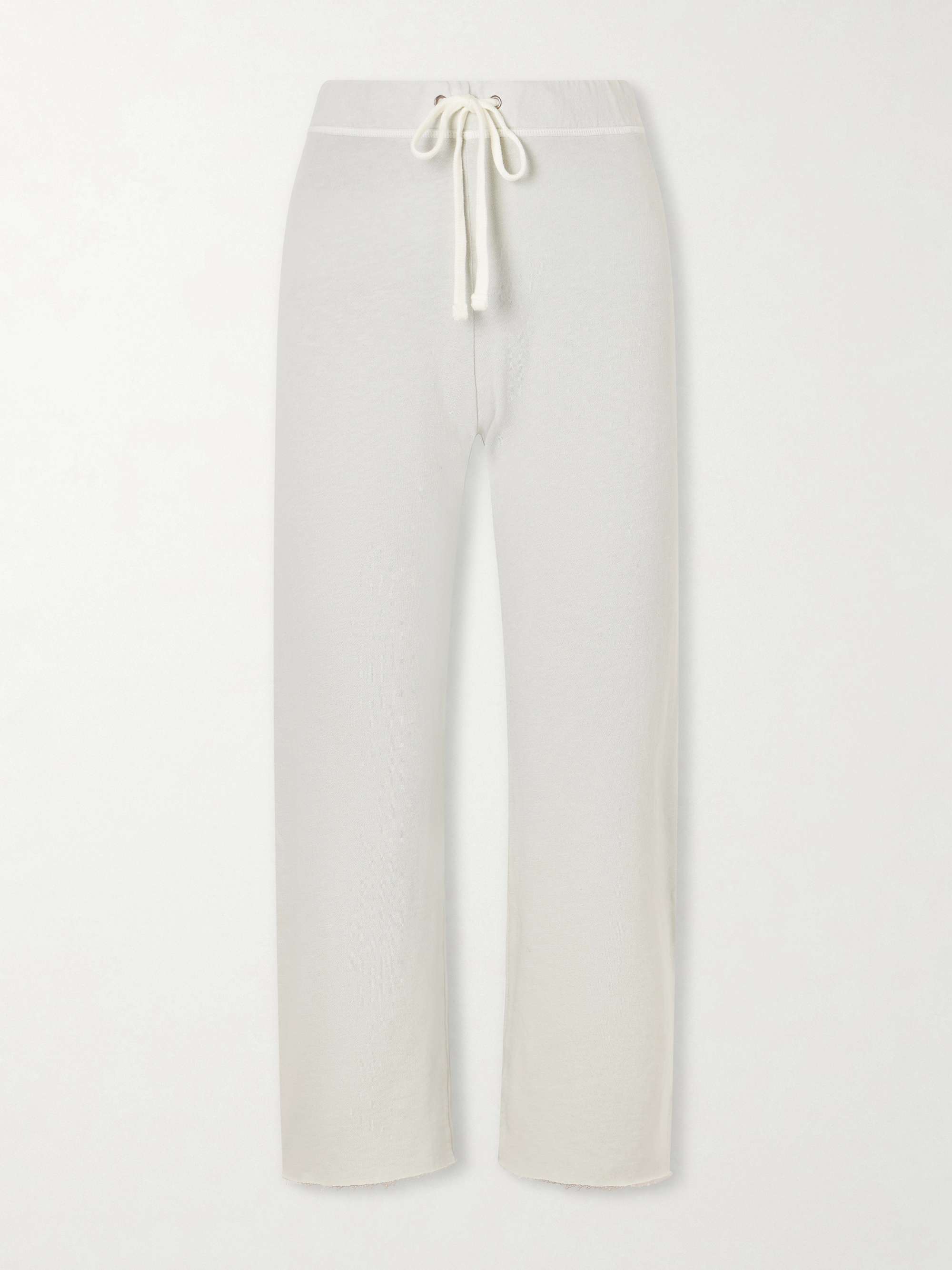 JAMES PERSE Cropped Supima cotton-terry track pants