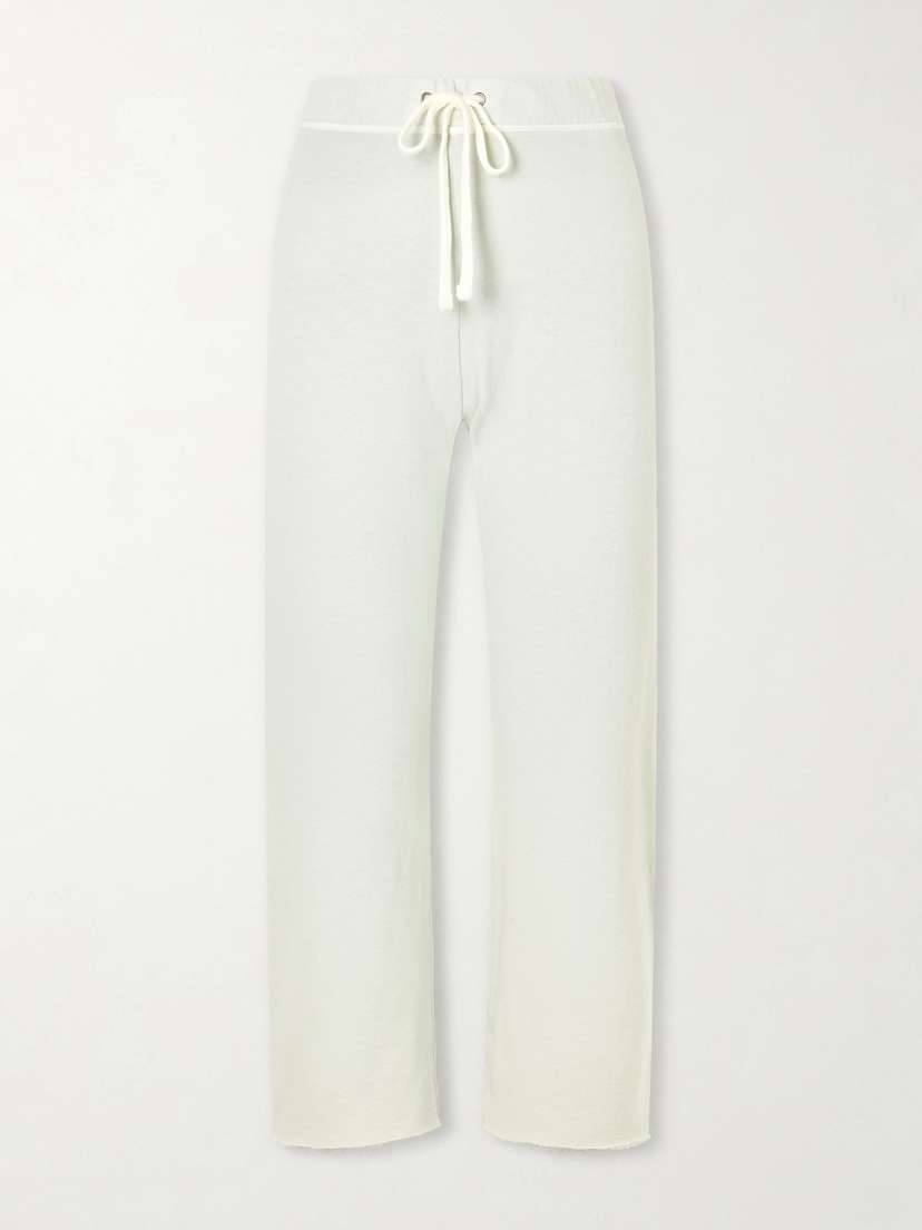 James Perse Cropped Brushed Cotton-terry Track Pants