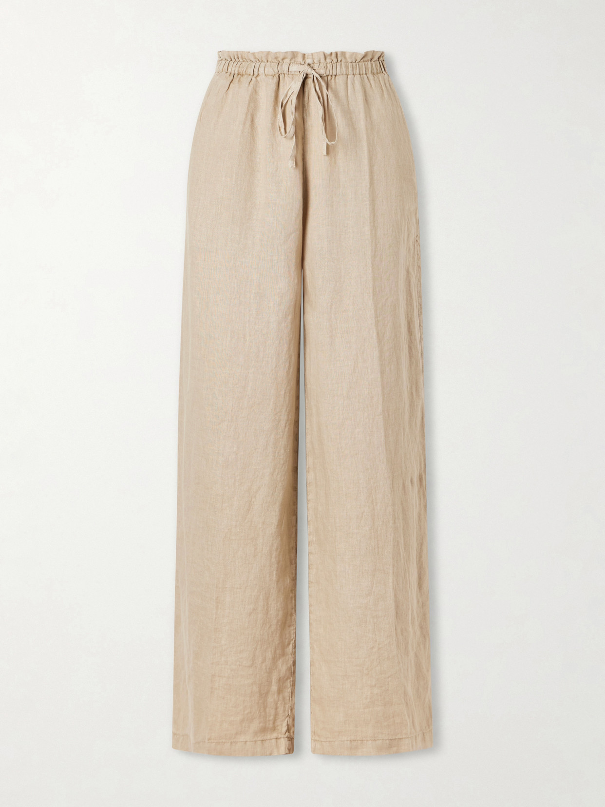James Perse Linen Straight-leg Pants In Neutral