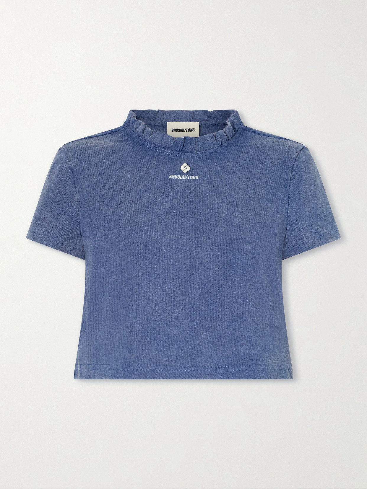 Shushu/Tong - Embroidered Lace-Trimmed Cotton T-Shirt