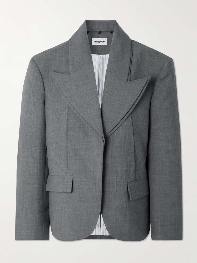SHUSHU/TONG Layered Flannel Blazer