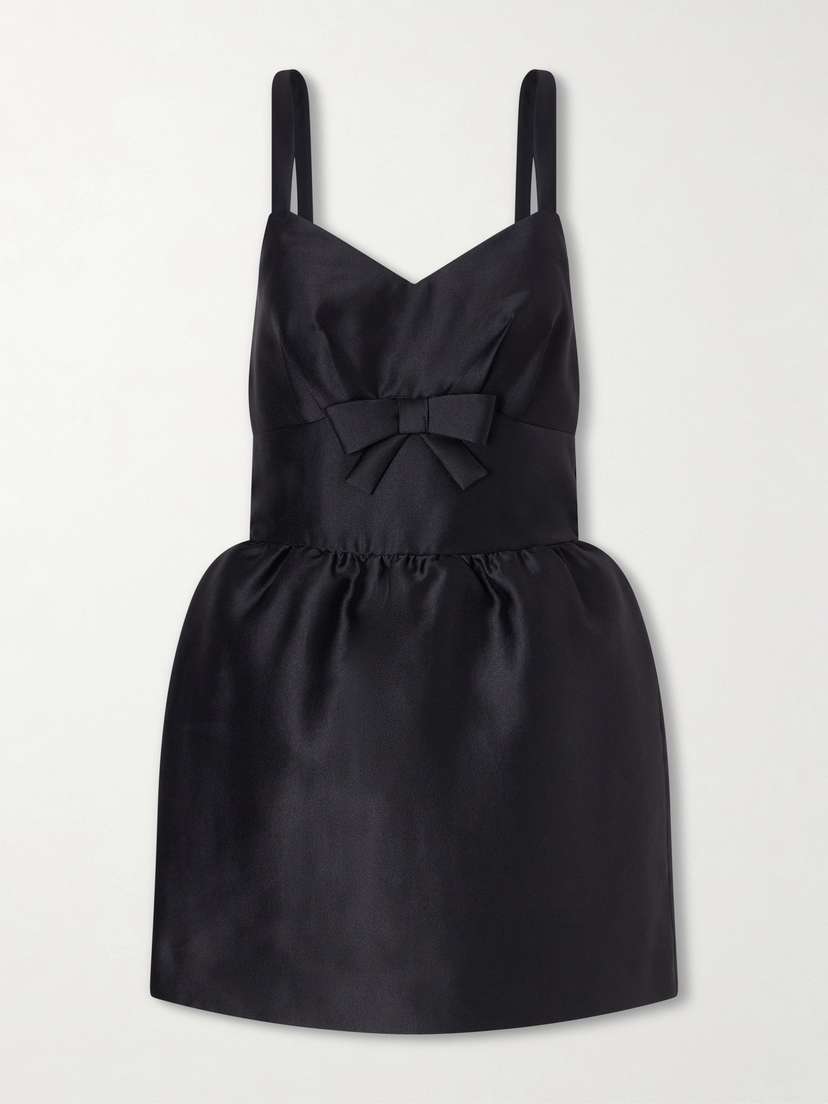 SHUSHU/TONG Bow-detailed Gathered Crepe Mini Dress
