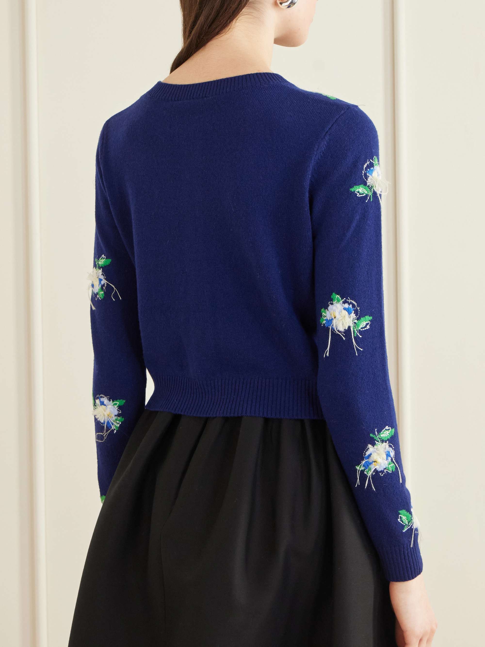 SHUSHU/TONG Cropped embroidered wool cardigan | NET-A-PORTER